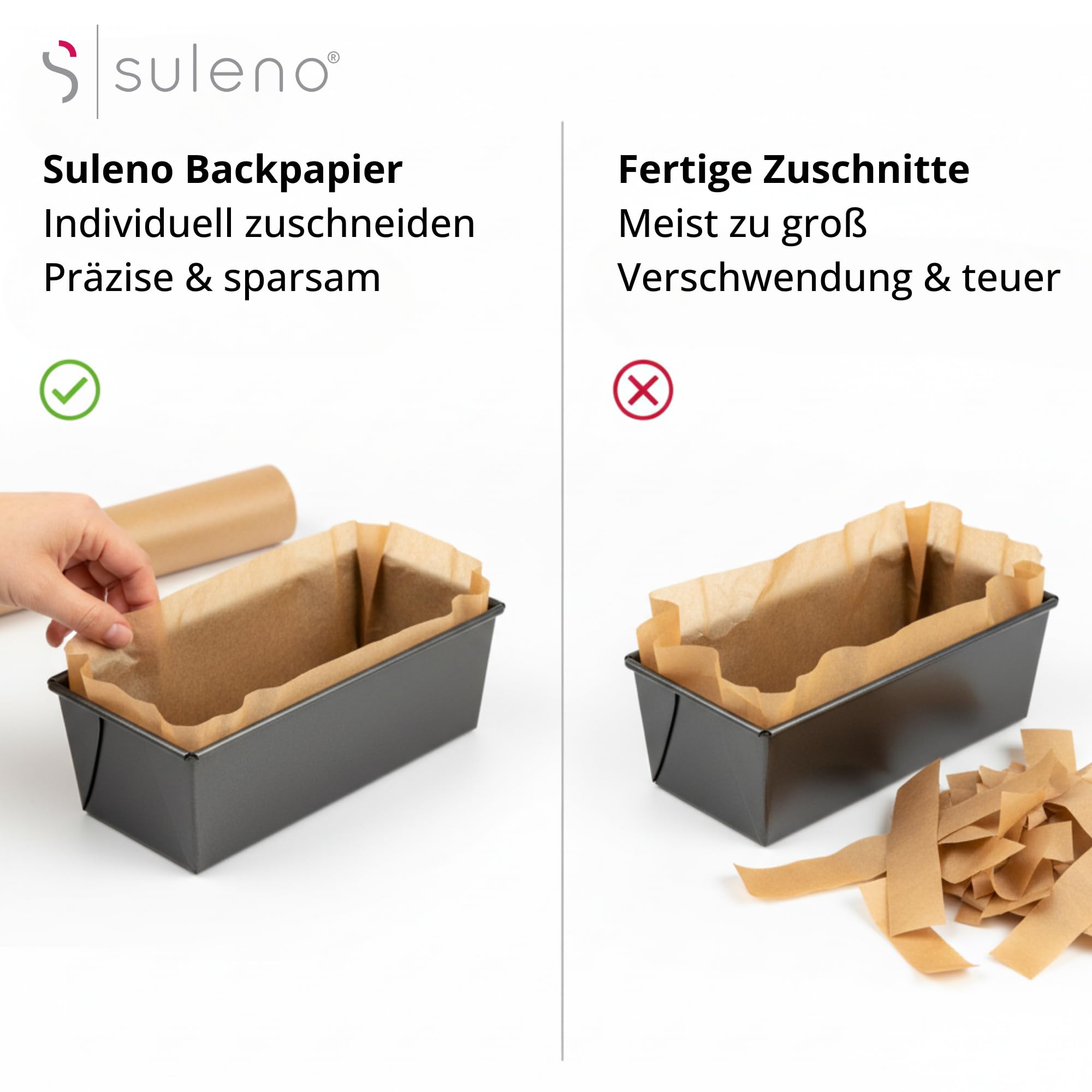 SULENO 5 x Backpapier Rolle, 38 cm x 100 m, 500 m - 5 Rollen | Antihaftbeschichtet, Hitzebeständig bis 220 °C, Beidseitig Silikoniert, Naturbraun
