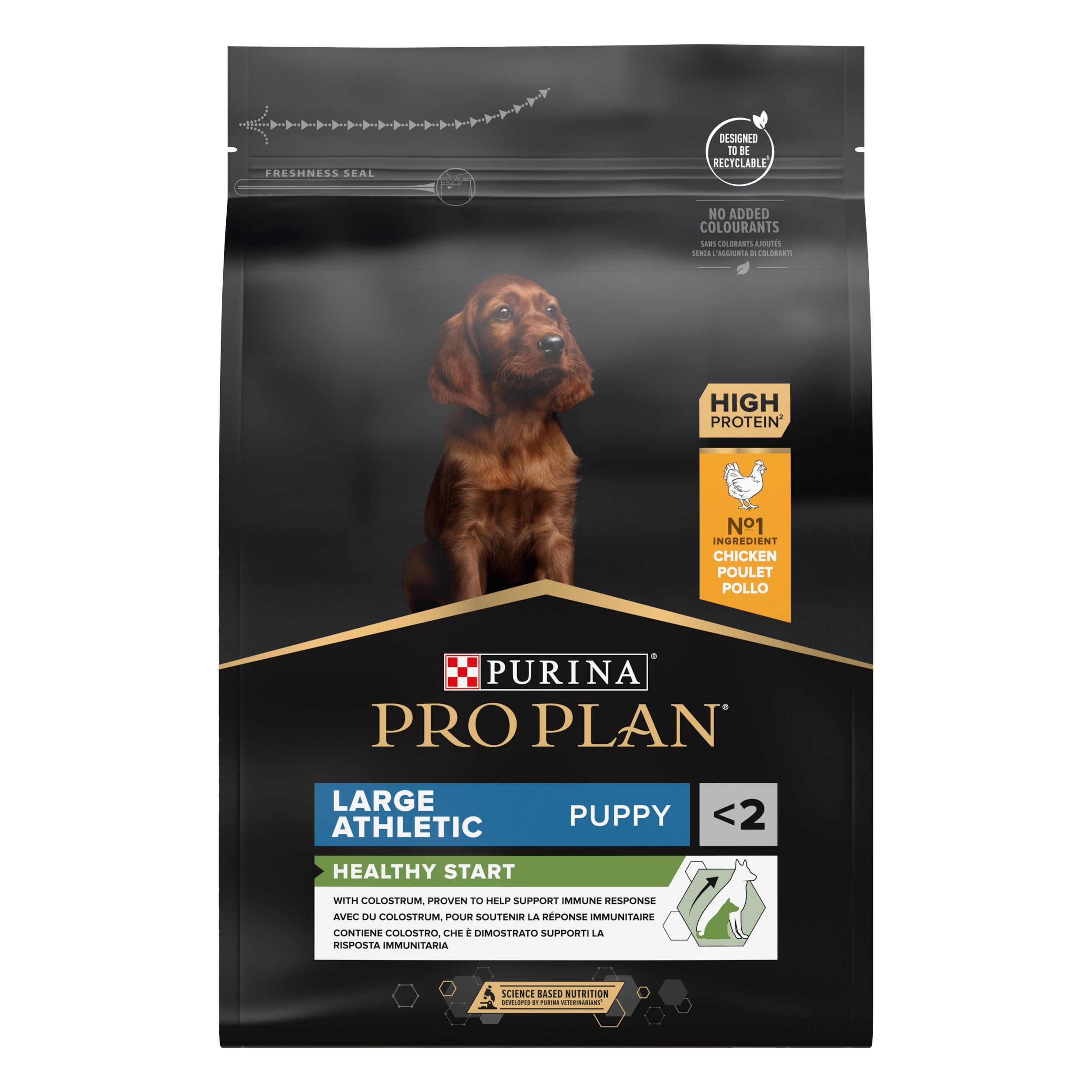 PURINA PRO PLAN Healthy Start Large Athletic krokiety dla psów z kurczakiem, 4 worki 3 kg
