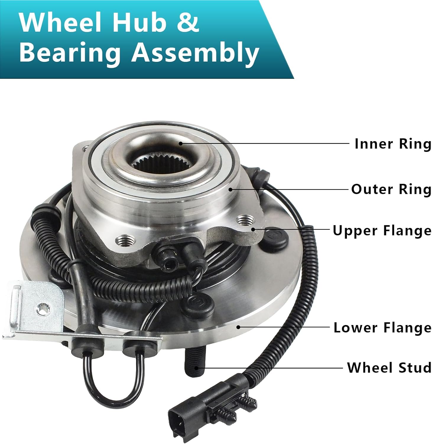 513273 Front Wheel Bearing Hub Assembly for Chrysler Town & Country 2008-2016, Dodge Grand Caravan 2008-2016, Volkswagen Routan 2009-2014, Ram C/V 2012-2015 (2PCS)