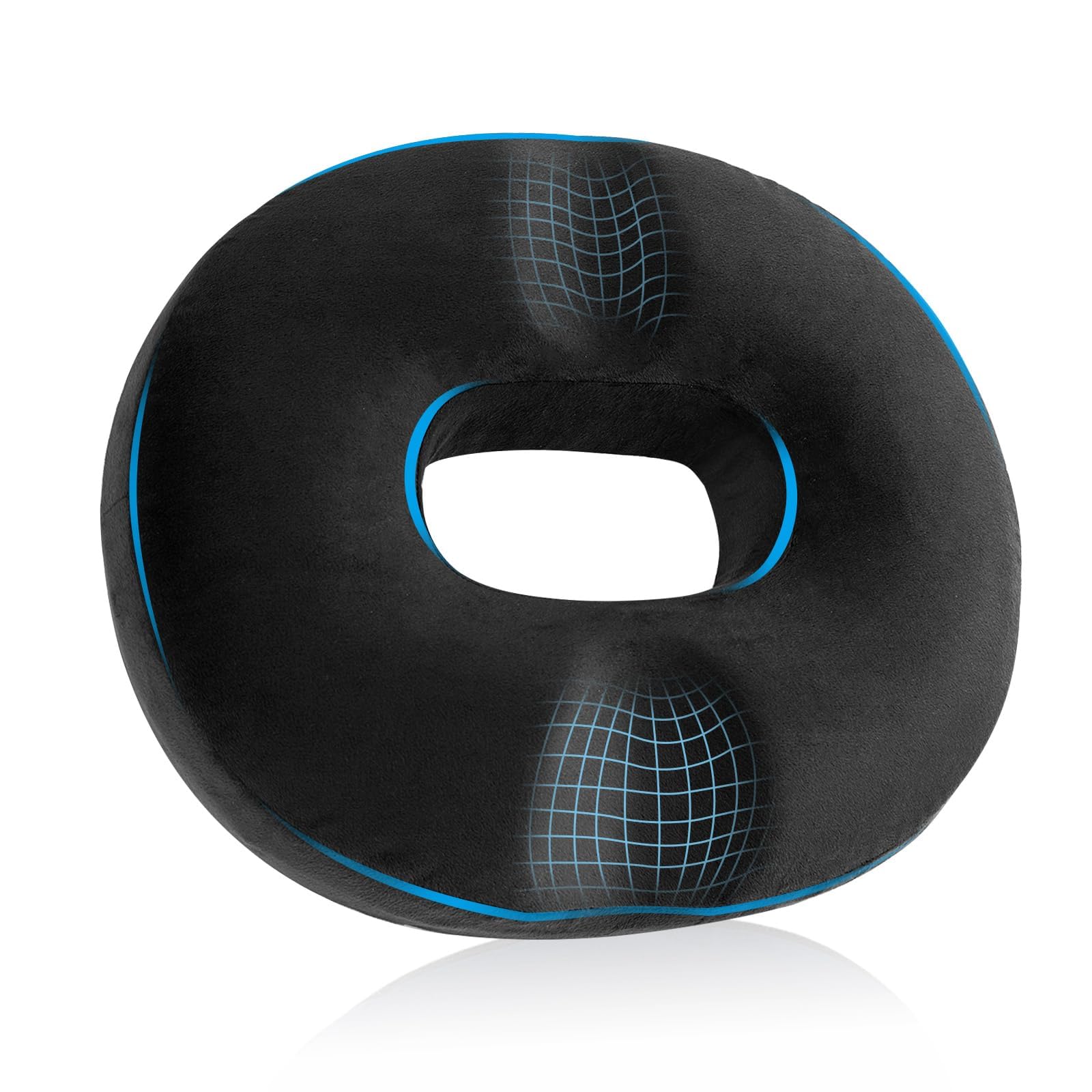 HOMCA Poduszka do siedzenia na hemoroidy, ortopedyczna, donut z pianki memory, ergonomiczna poduszka do siedzenia na wózkach inwalidzkich, samochody i krzesła biurowe, 45x40x9cm