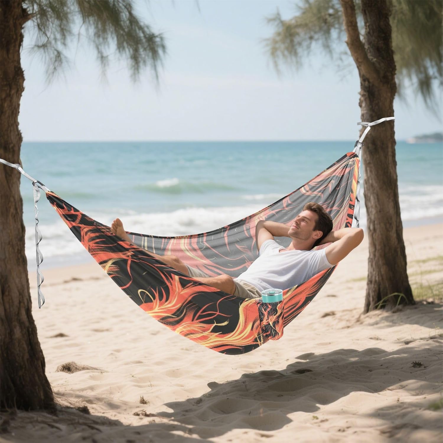 Fire Camping Hammocks Cloth Hammock for Indoor Outdoor Patio