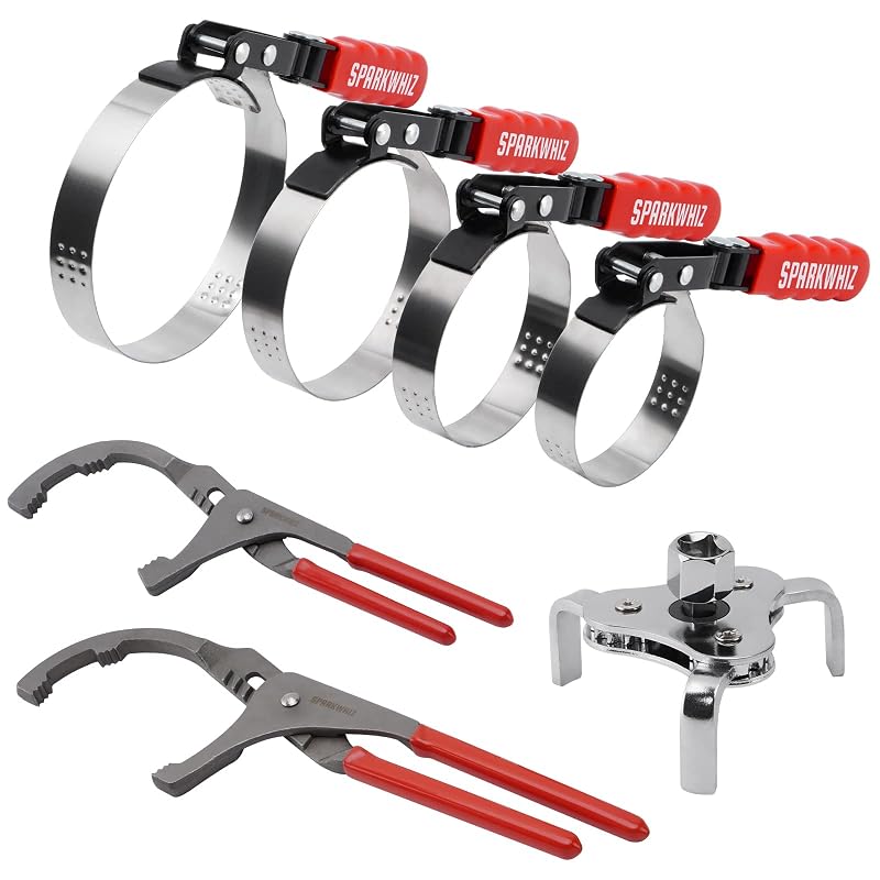 Kit de Chaves para Filtro de Óleo SPARKWHIZ com 7 Peças e Tamanhos Ajustáveis
