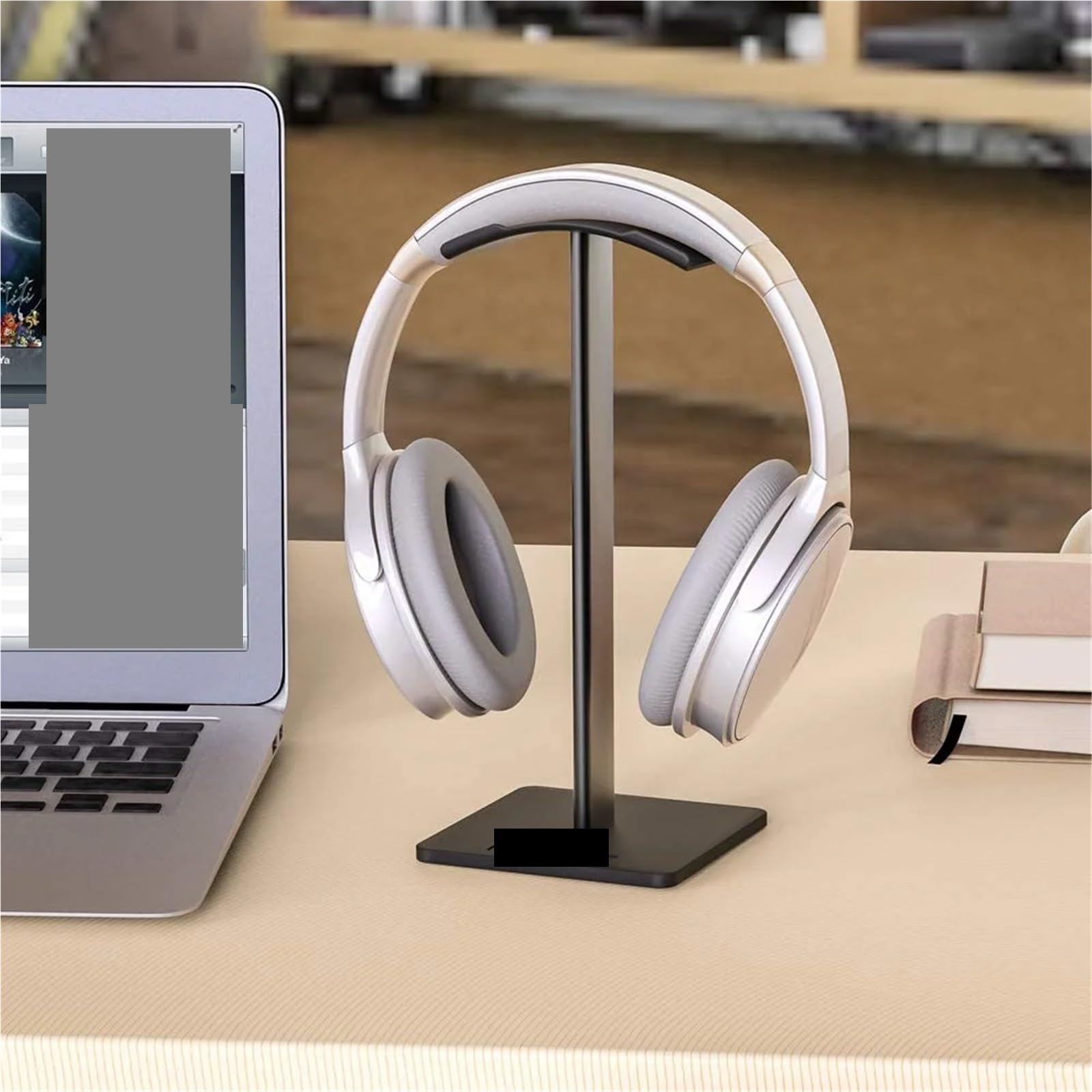 Supporto Per Cuffie Supporto for cuffie Supporto for cuffie Gancio for auricolari Scrivania con barra di supporto in alluminio for cuffie di tutte le dimensioni Per La Scrivania(White)