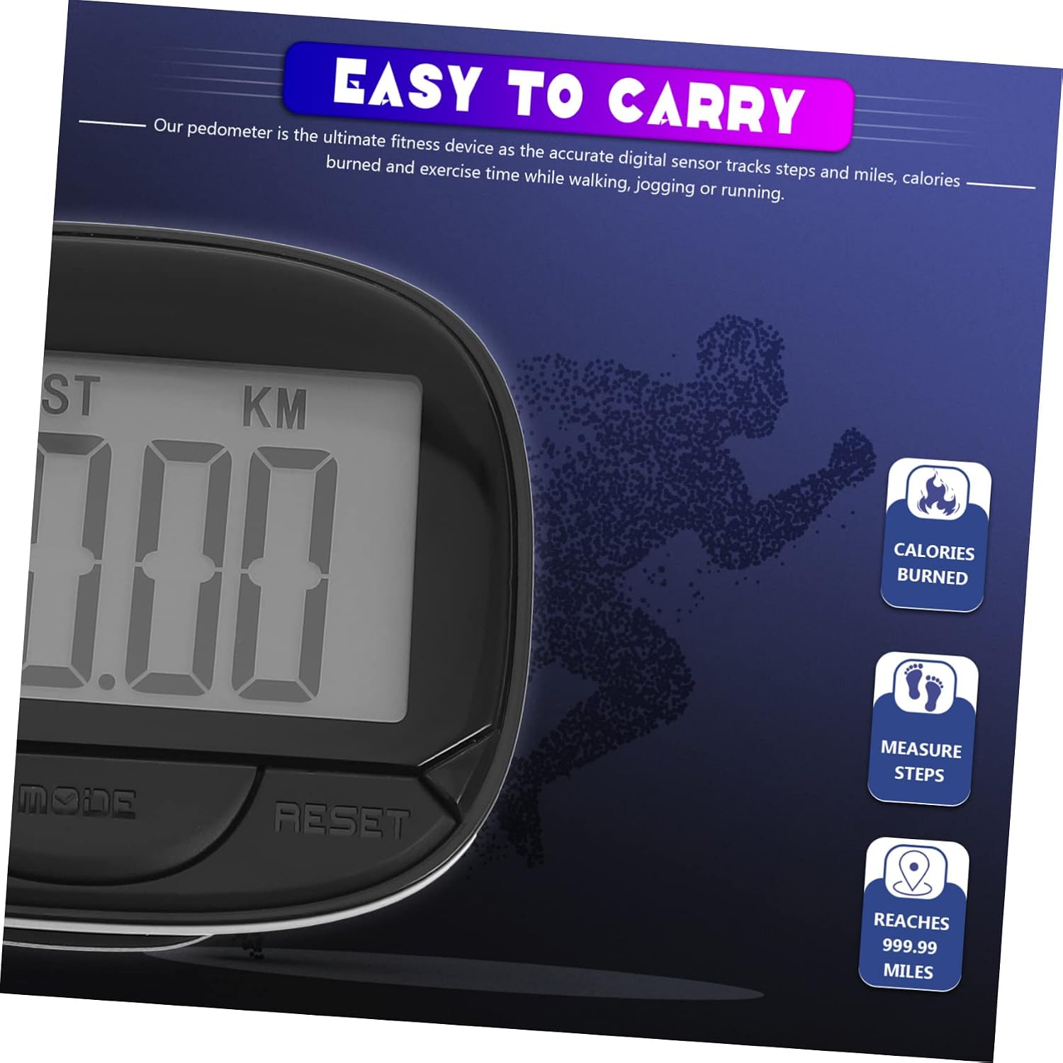 1set Walking Pedometer Step Counter with Clip Lightweight Fitness Tool for Daily Activity Tracking Portable Design for Men Women Boys and Girls Material LCD Display