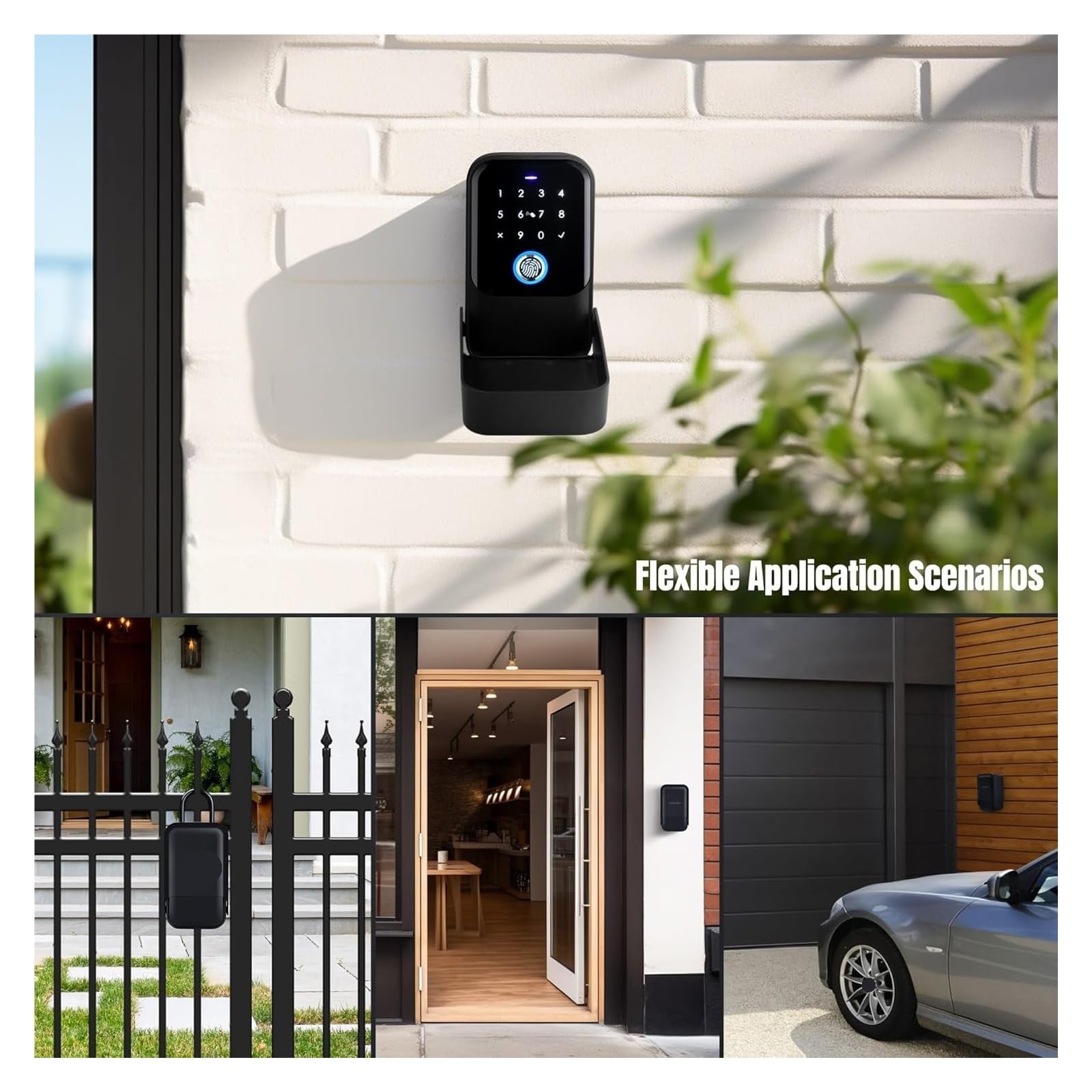Cassaforte, Smart Key Lock Box Controllo delle impronte digitali Codice di accesso Scheda sblocco Bluetooth