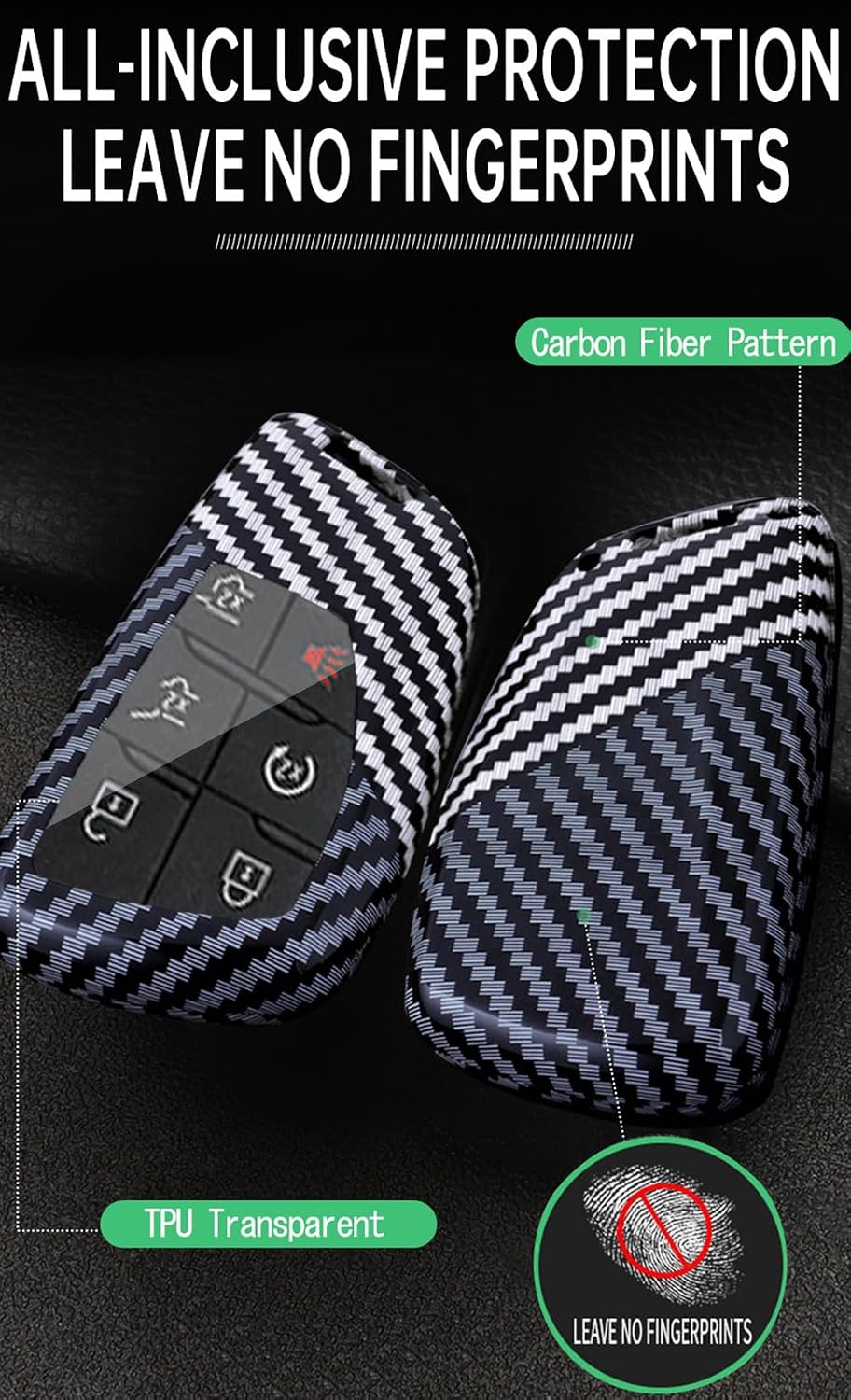 KUNIO ABS 3/4/5/6/7 Button Key Fob Case Fit for Chevy Silverado 1500 2025 Traverse Equinox 2024 GMC Sierra 1500 Honda Prologue Key Holder Key Protector Keychain Accessories Black-Cord Lock