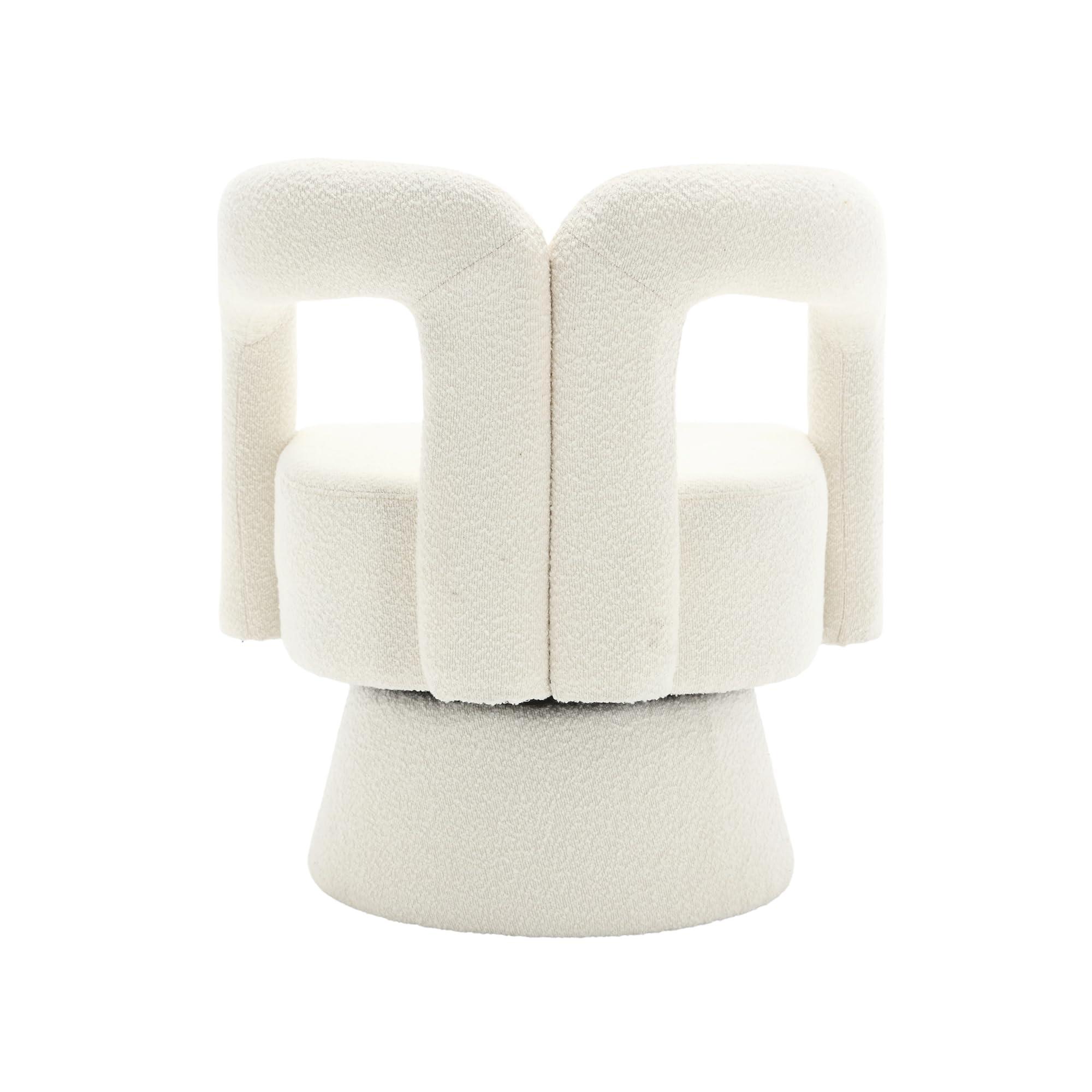 360 Grad drehbare Kuschelfass-Akzentstühle, runde Sessel mit breiter Polsterung, Flauschiger Stoffsessel für Wohnzimmer, Schlafzimmer, Büro, Warteräume (Beige)