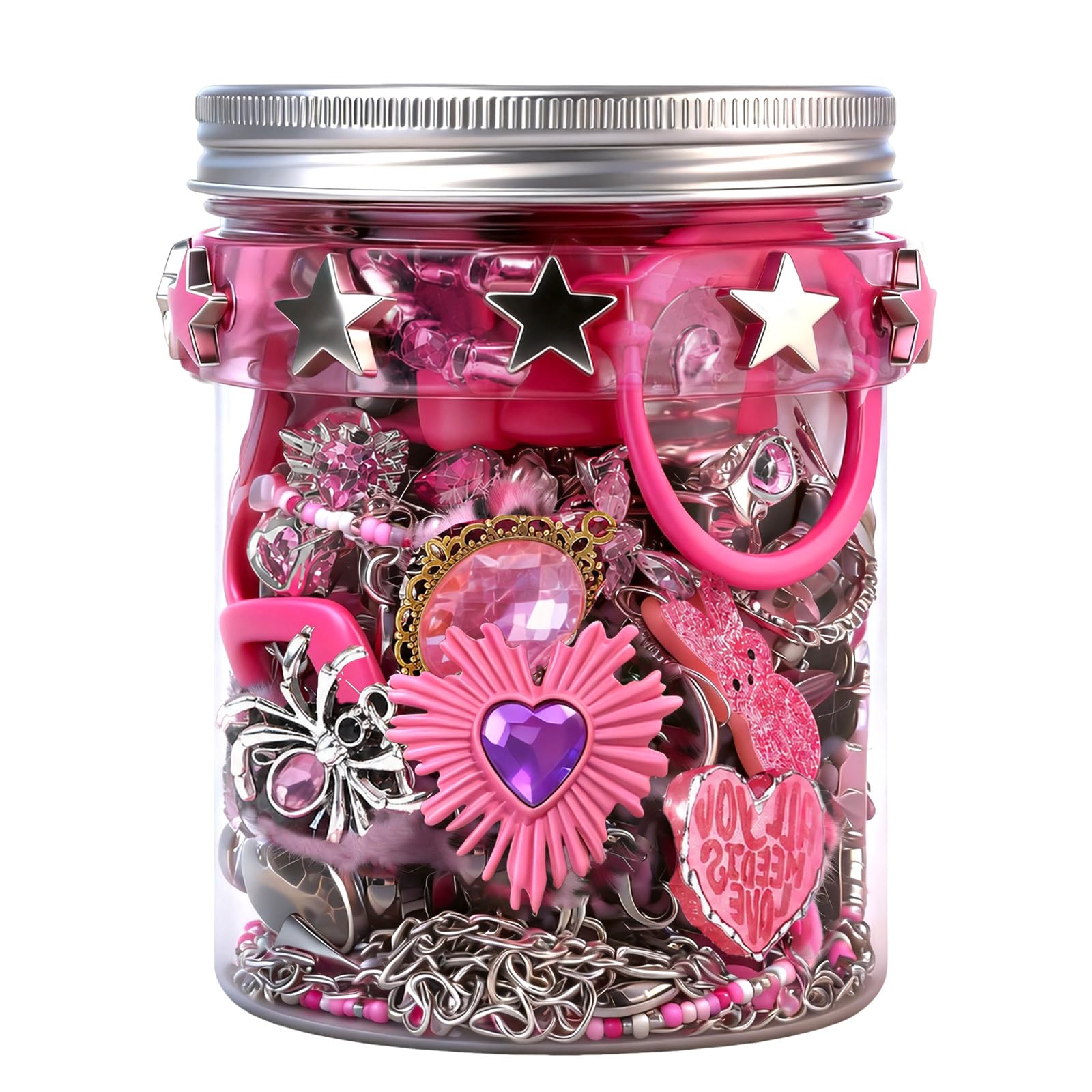 SMUOBT Mystery Jewelry Jar Bundle - Surprise Vintage Jewelry Box for Women,Gift Jewelry Set (Necklace, Earrings, Rings,Kracelet,Keychain) - Unique Birthday Gift for Women
