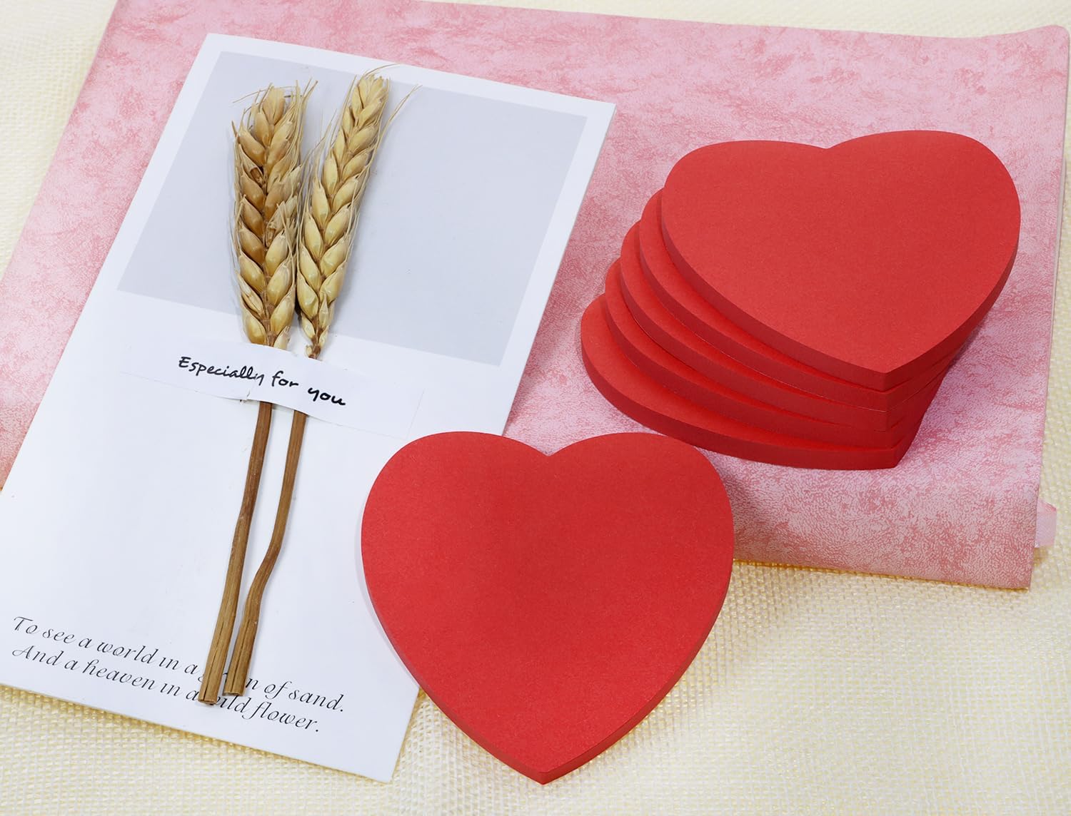 Mini Skater Red Kraft Paper Sticky Notes Heart Shaped Self-Stick Blank Book Tabs Paper Markers Sticky Notes Pad Index Sticker for Home Office Remark (6) image 3