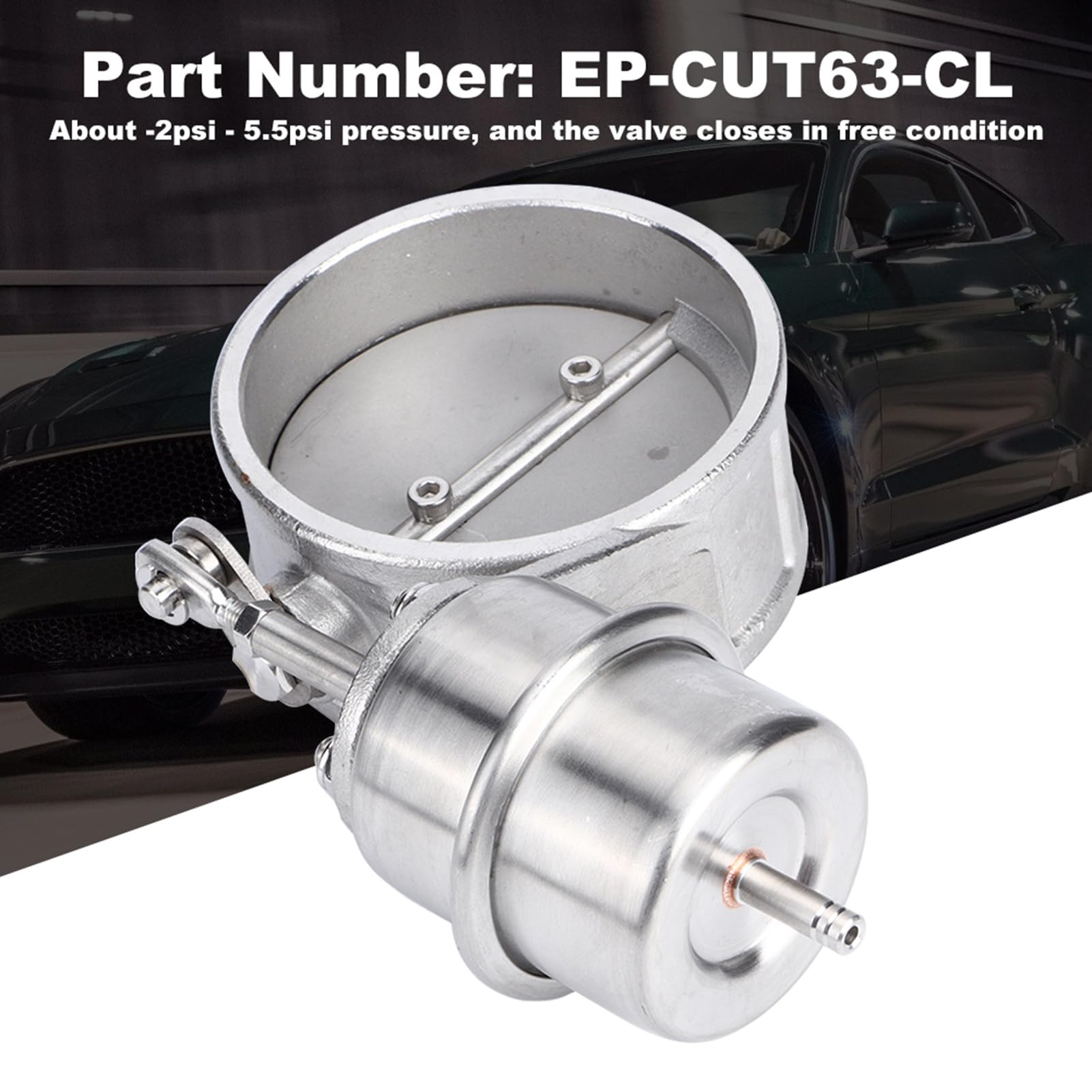 Sostituzione in Acciaio Inossidabile della Valvola di Controllo dell'attuatore del Vuoto da 63 Mm per Prestazioni Migliorate, Compatibile con E30 325i 318i M3 EP CUT63 CL Accessorio per Auto