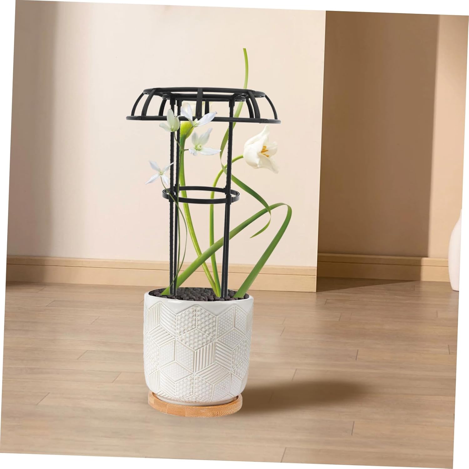 Mipcase Metal Trellis Plant Support Rack Garden Trellis for Potted Plants Sturdy Climbing Flower Stand Fixing Rod