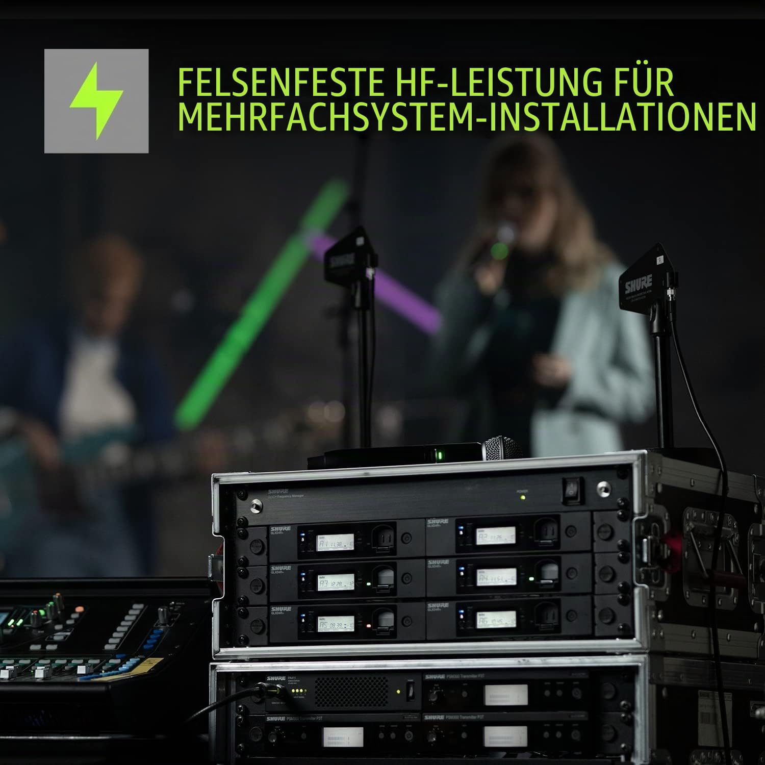 Shure GLXD24+/B58 Dual Band Pro Digitales kabelloses Mikrofonsystem für Kirche, Karaoke, Gesang – 12 Stunden Akkulaufzeit, 30,5 m Reichweite | BETA 58A Handgesangsmikrofon, Einkanal-Empfänger