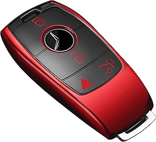 RemoteOverstock (RED) Compatible with Mercedes Benz Remote Key Fob 360 Degree PREMIUM TPU PROTECTIVE COVER case skin for remote shell replacement fits 2017-2022 A B C E S G Class GLA GLB GLE GLS CLA CLS EQC AMG Keyless Entry Smart Key - FCC ID: IYZ-MS1 IFETEL: RLVMAMS15-1041 IC: 2701A-MS1 RED