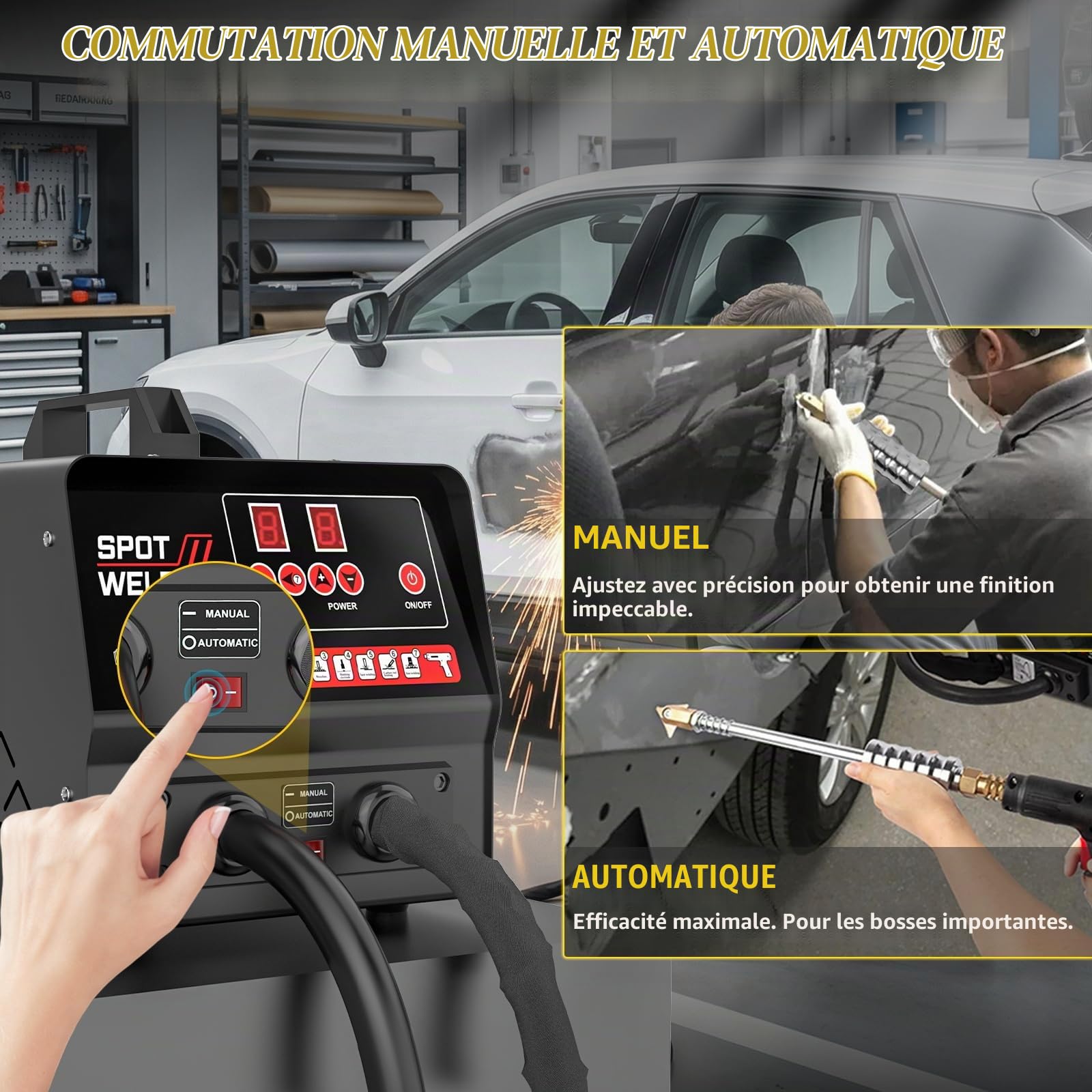 Spotter débosselage carrosserie 3500W 7 modes réparation bosses auto