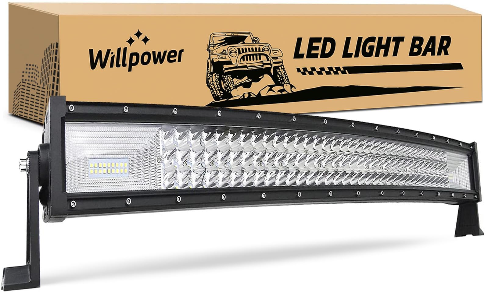 Willpower 405W Arco Barra led, 32 Pulgadas Barra de luz LED para Off Road camión Coche ATV SUV