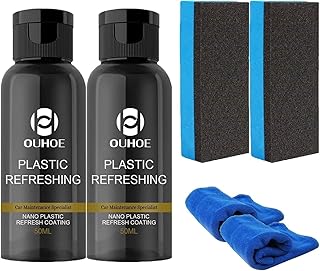 Ouhoe Plastic Refreshing, 50ml Plastic Revitalizing Coating Agent, Plastic Parts Refurbish Agent, Nano Plastic Refreshing Coating, Restorer Prevents Drying Aging for Cars (2PC)