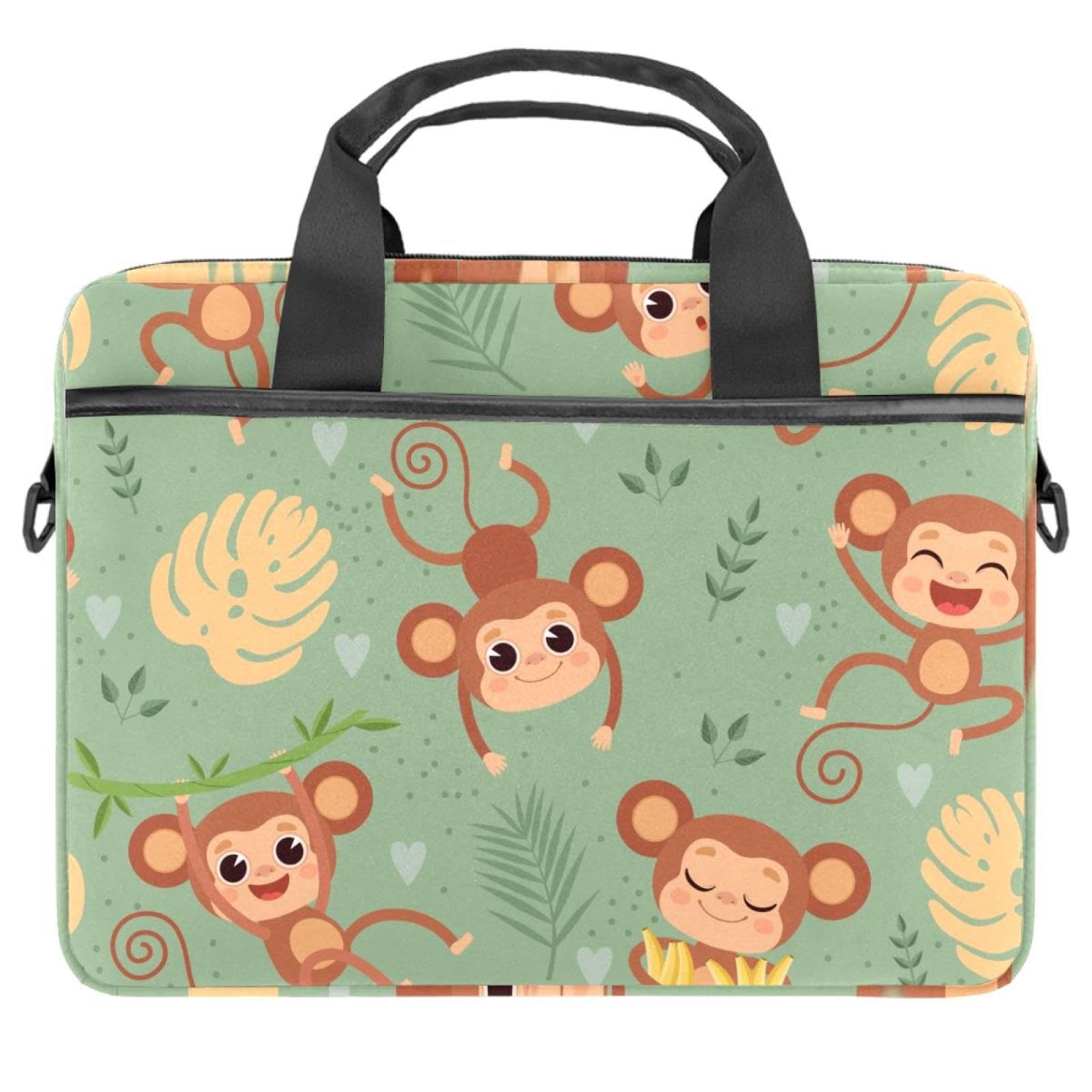 Maletín bandolera para laptop que evita arañazos con diseño de árbol de la selva de 14 pulgadas 8
