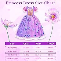 Vista 7 de Meland - Vestidos de princesa para niñas, disfraces de princesa luminosos para niñas, disfraces de Halloween para niñas de 3 a 8 años
