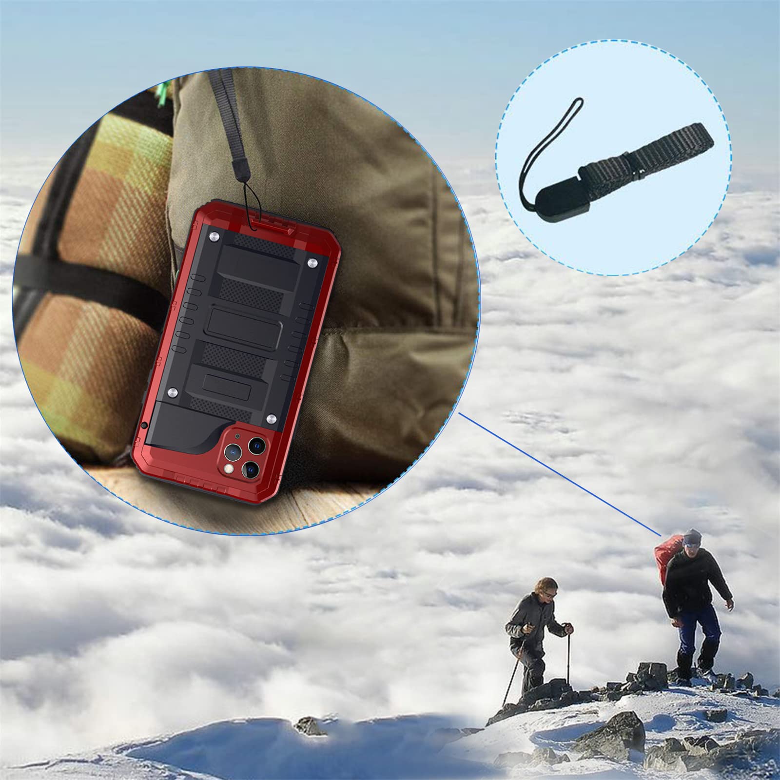 Coque pour iPhone 11/11 Pro/11 Pro Max,[Militaire][IP68 Étanche] 360 Protection Integrale Renforcé Antipoussière Anti-Neige Incassable Métal Housse avec Protecteur d'Écran Intégré