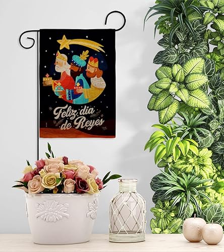 Miniatura 9 de Feliz Dia De Reyes Tapiz de arpillera Bandera de Jardín Decoración del Hogar Pasador de Madera Regalos de Navidad Natividad Tres Reyes Religioso