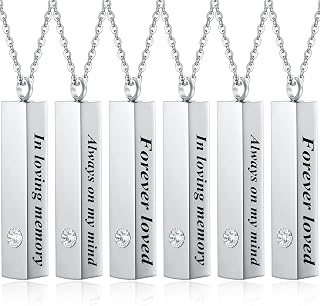 MTLEE Urn Necklace for Ashes for Men Women Cremation Jewelry for Ashes Stainless Steel Small Keepsake Pendant for Human Ashes