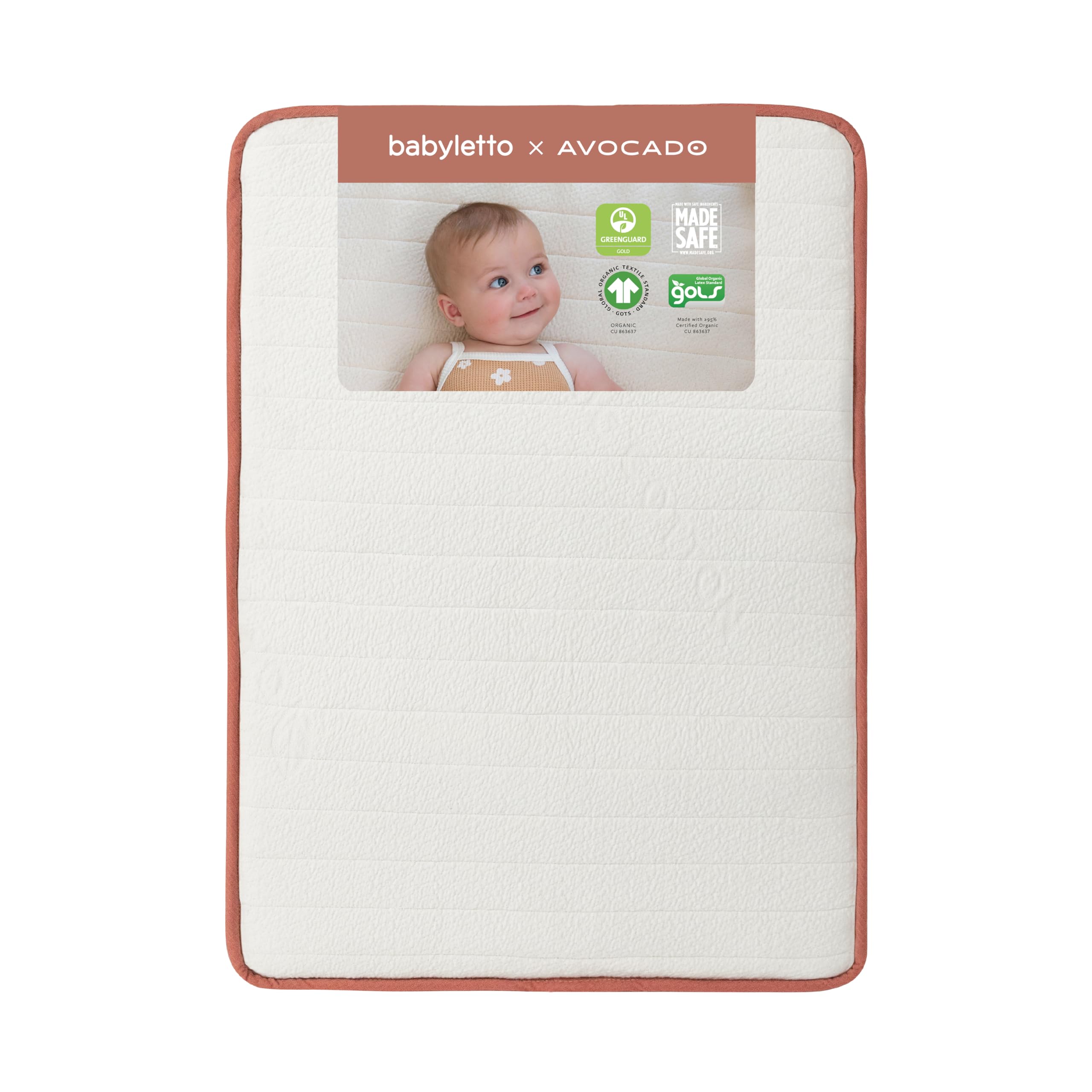 babyletto Avocado Mini Crib Mattress - GOTS, Made Safe & GREENGUARD Gold Certified - Dual Sided Infant & Toddler Mattress, Flippable - 37.25 x 23.25 x 4.75 Inches for Standard Size Mini Baby Crib