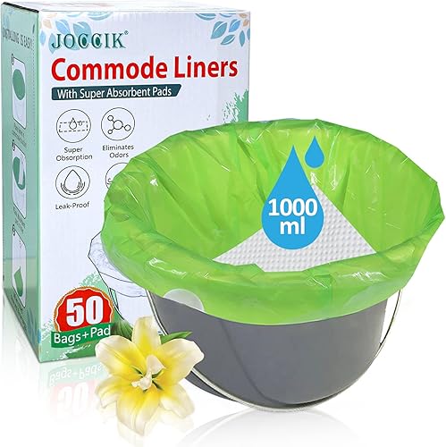 Bolsas desechables para cómoda de mesita de noche con almohadilla súper absorbente, paquete de 50 bolsas desechables, ajuste universal para todas