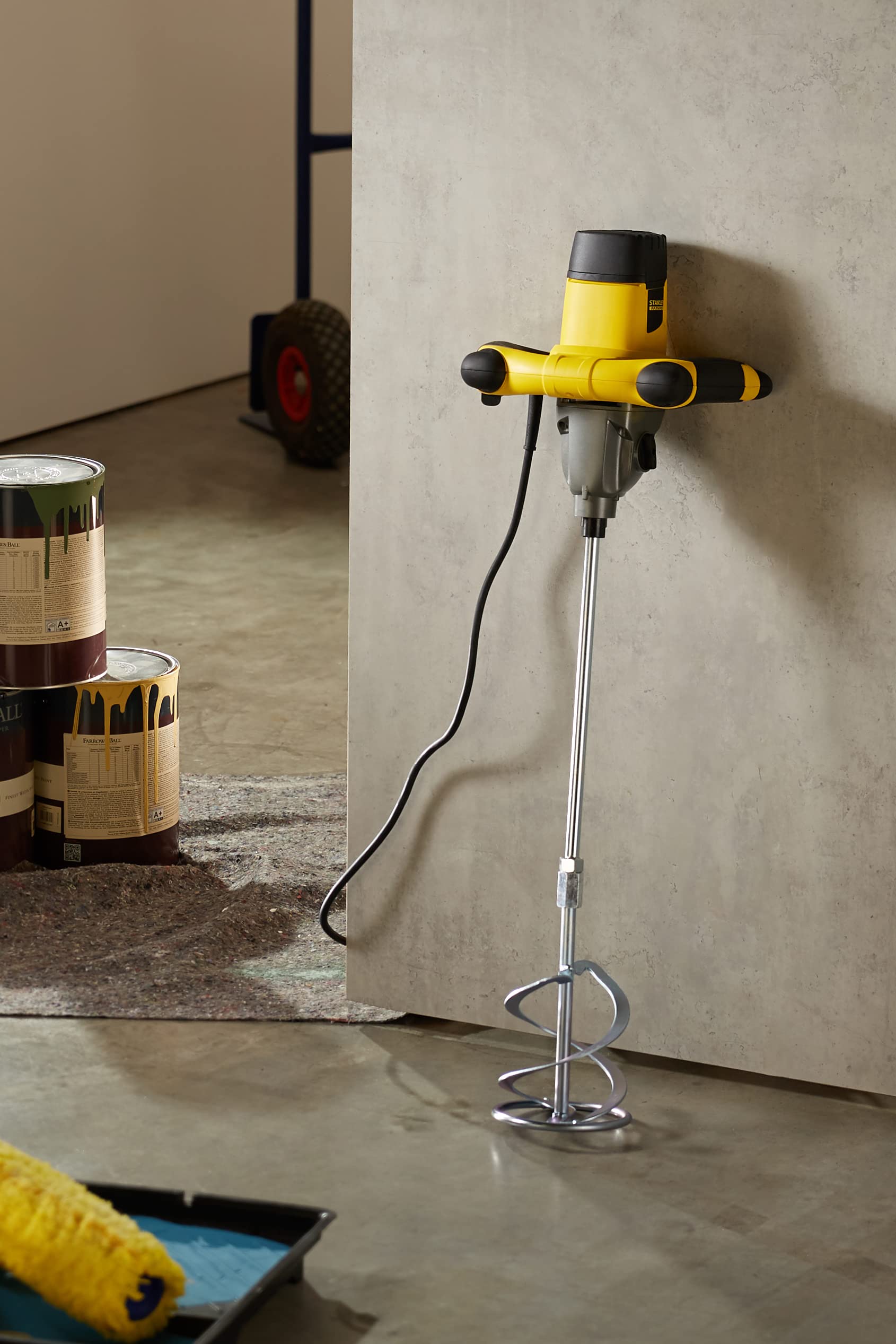 STANLEY FME190-Qs - Malaxeur 1600W - Vitesse Variable - Hélice 140Mm - Double Poignée Avec Revêtement Grip - Livré Avec Une Hélice M14 Diamètre140Mm - Gamme FATMAX Plus Robuste Et Ergonomique