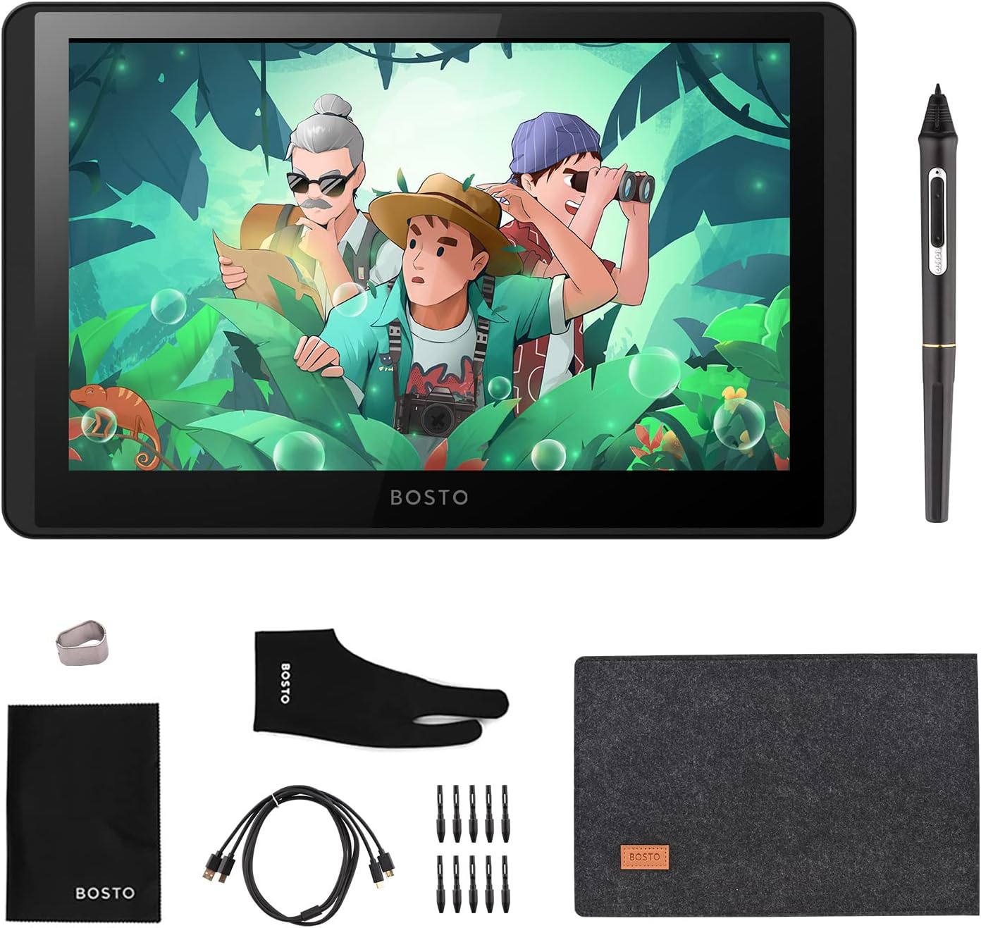 LCD Graphics Drawing Tablet Monitor 11.6inch HD Screen Vivid Color Digital Drawing Pad Pressure Sentitive Pen for Writing, Design