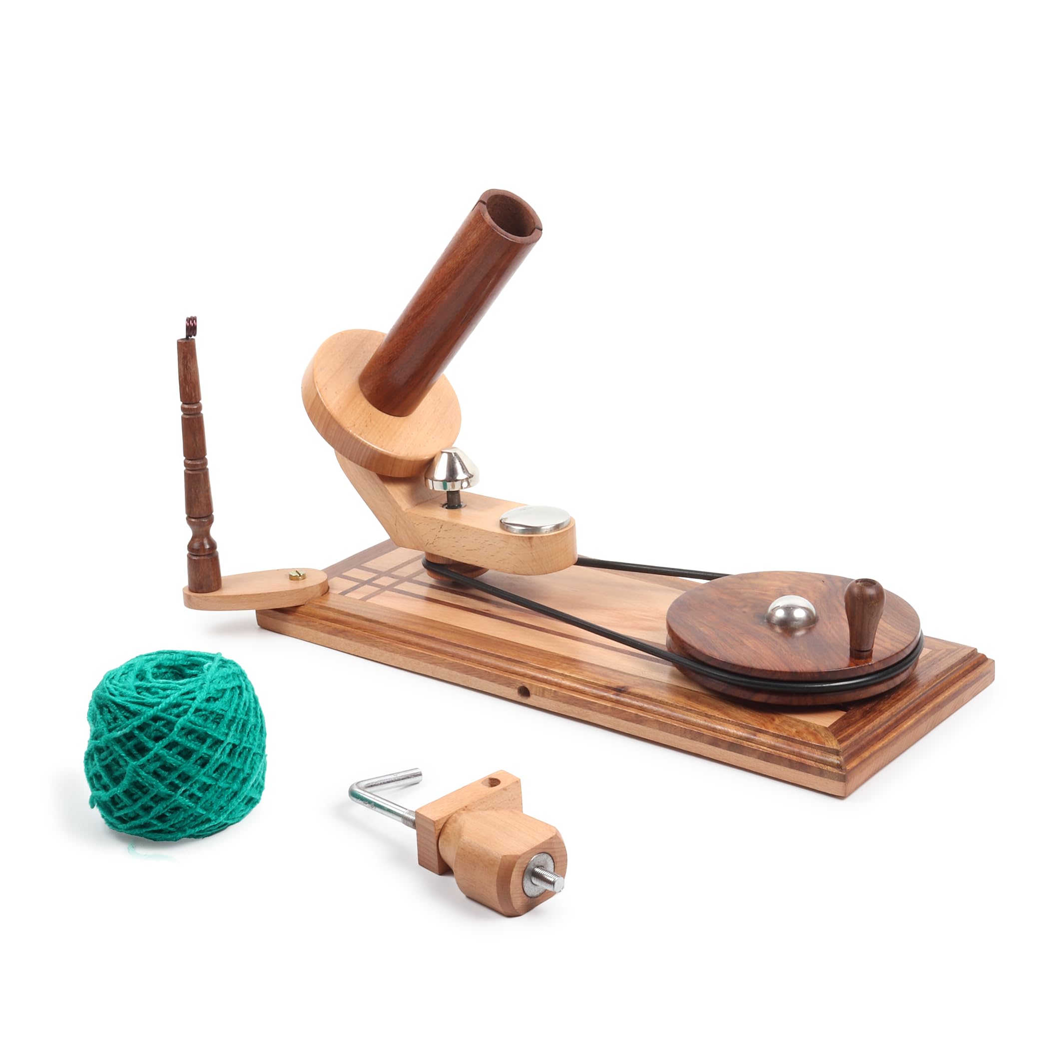 Handgefertigter Garnwickler aus Holz und Swift Set, strapazierfähiges indisches Holz, Tischkugelwickler zum Stricken und Häkeln (Winder (Multi Wood))