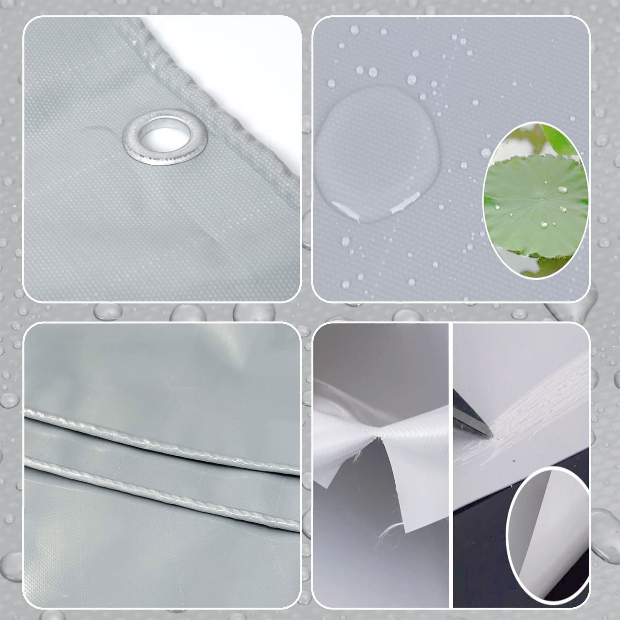 Telone impermeabile 1 x 22,5 m, 520 g/m², resistente, in PVC, resistente ai raggi UV, resistente agli strappi, ideale per legna da ardere, barca, camion, colore grigio