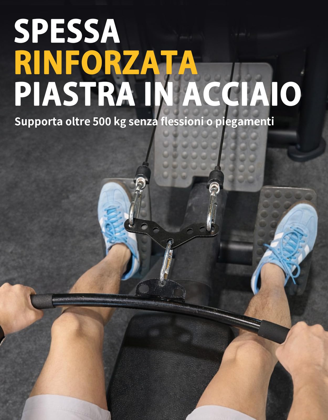 Adattatore 2:1 per Accessori Cavo, Barra LAT Pulldown Regolabile, Accessori per Macchine con Cavi da Palestra – 15cm