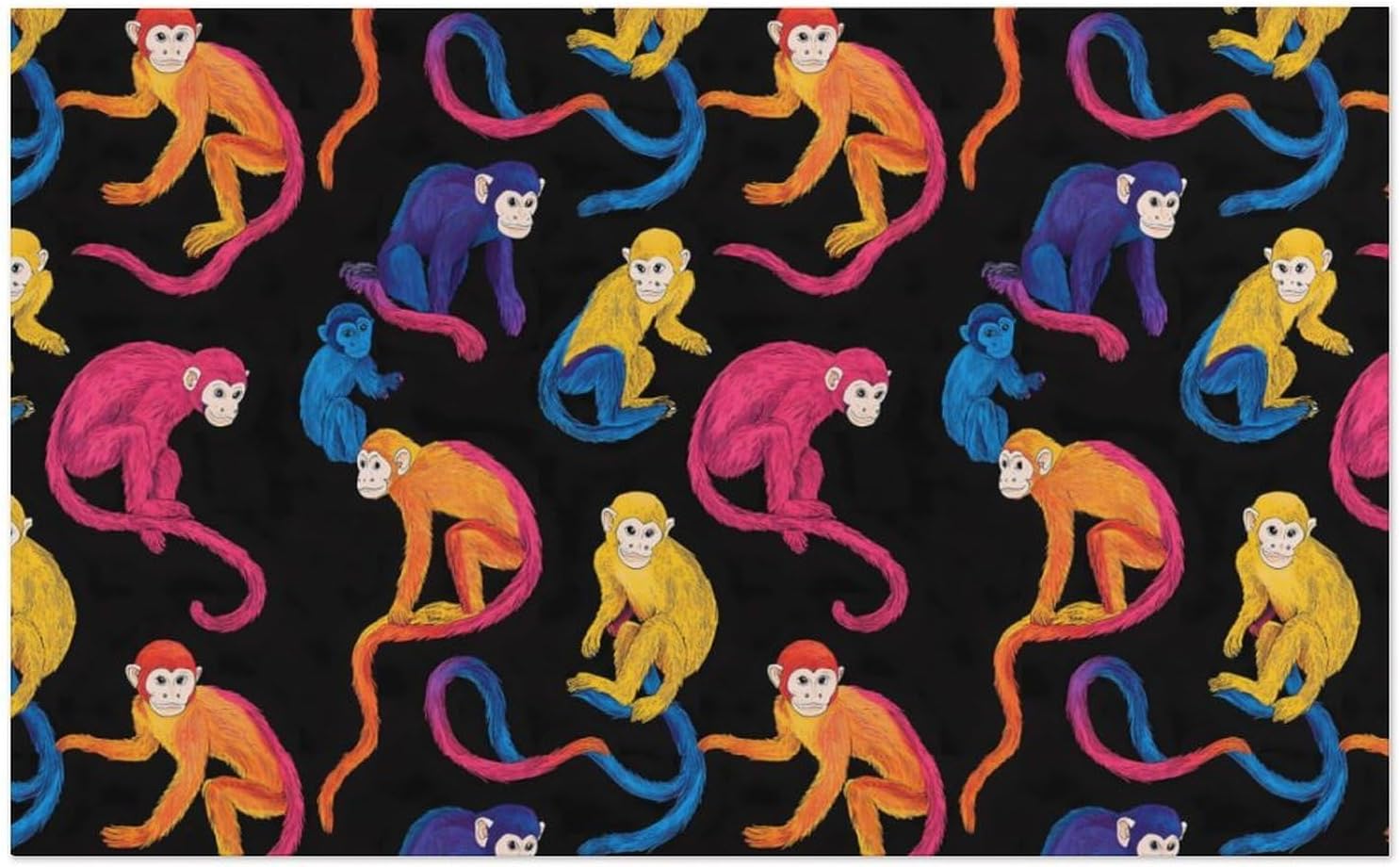 Colorful Capuchin Monkeys Oversized Beach Towel Soft Absorbent Pool Bath Swim Towels for Adults Travel Vacation Gifts 130x80cm