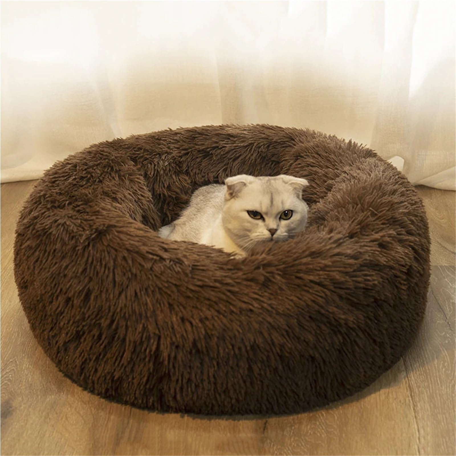 Cuccia for cani confortevole ciambella coccola cuccia rotonda for ultra morbida lavabile cuscino for e gatti letto caldo invernale divano (R,4XL 110CM)