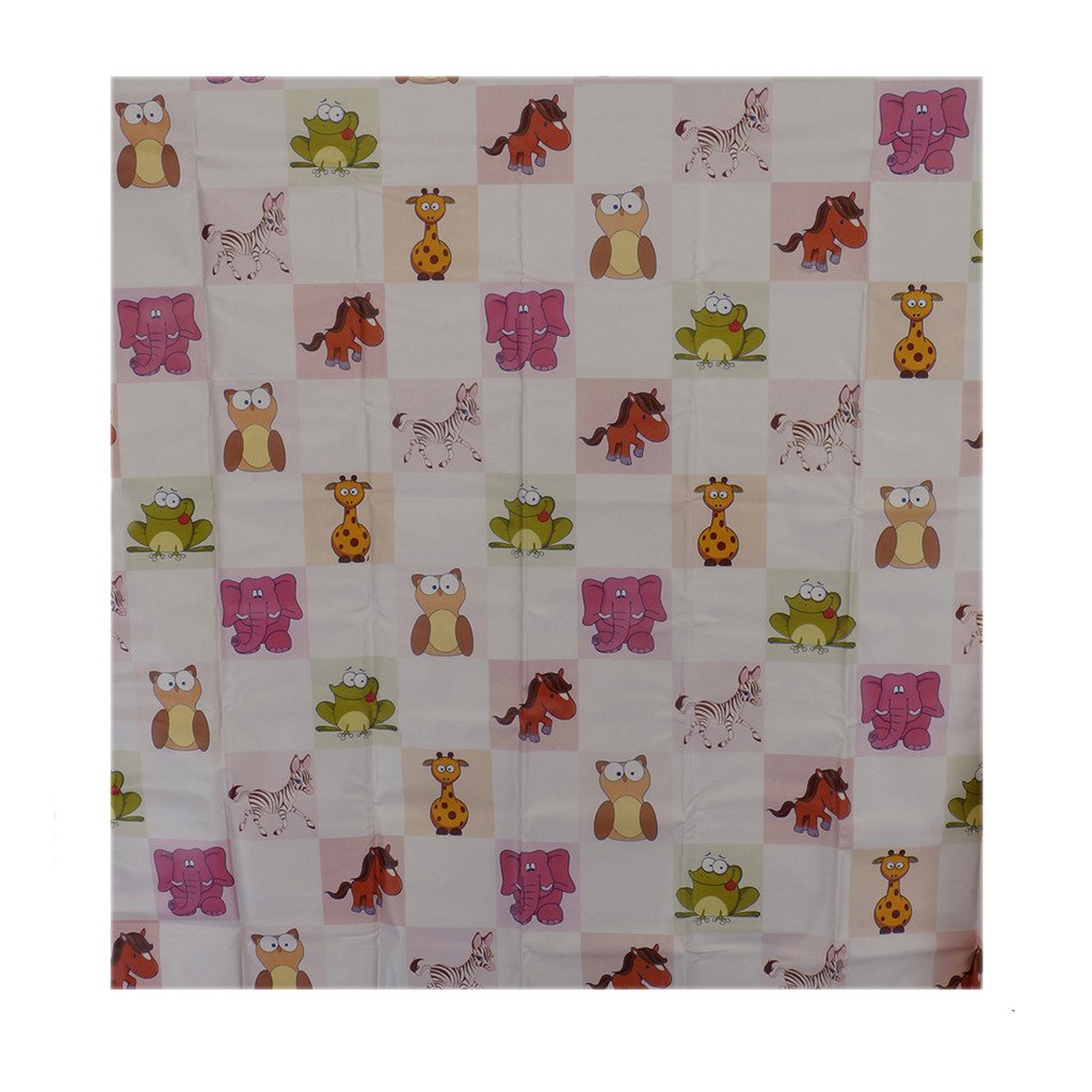 Aarushi Baby Pink Rubber Mat with Animals Print Color May Vary