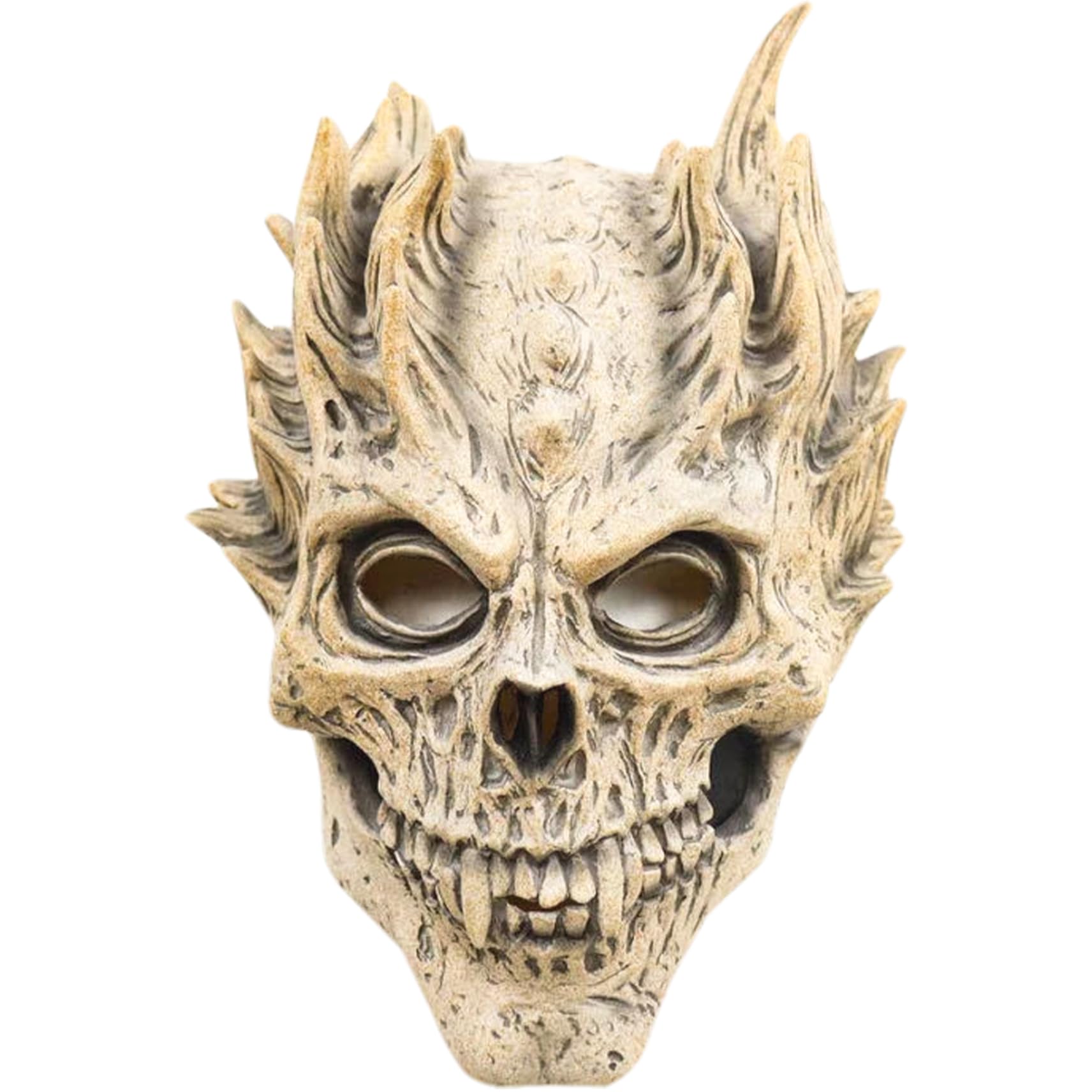 Bemonew Skull Mask Scary Creepy Demon Skull Mask Realistic Latex Skeleton Full Head Halloween for Party, Costume, Cosplay, Masquerade