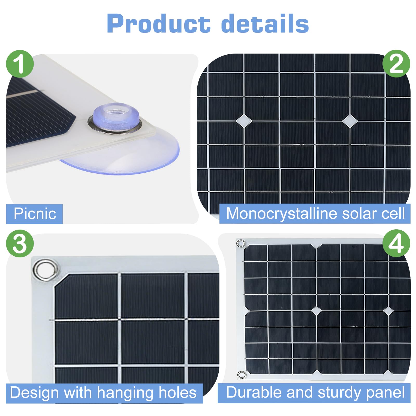 Solarpanel Kit 20W, Flexibles Solarmodule mit 10A Laderegler, Solar-Ladegerät für Autobatterien 12V, IP67 Wasserdicht für Auto, Boot, Wohnmobil & Motorrad