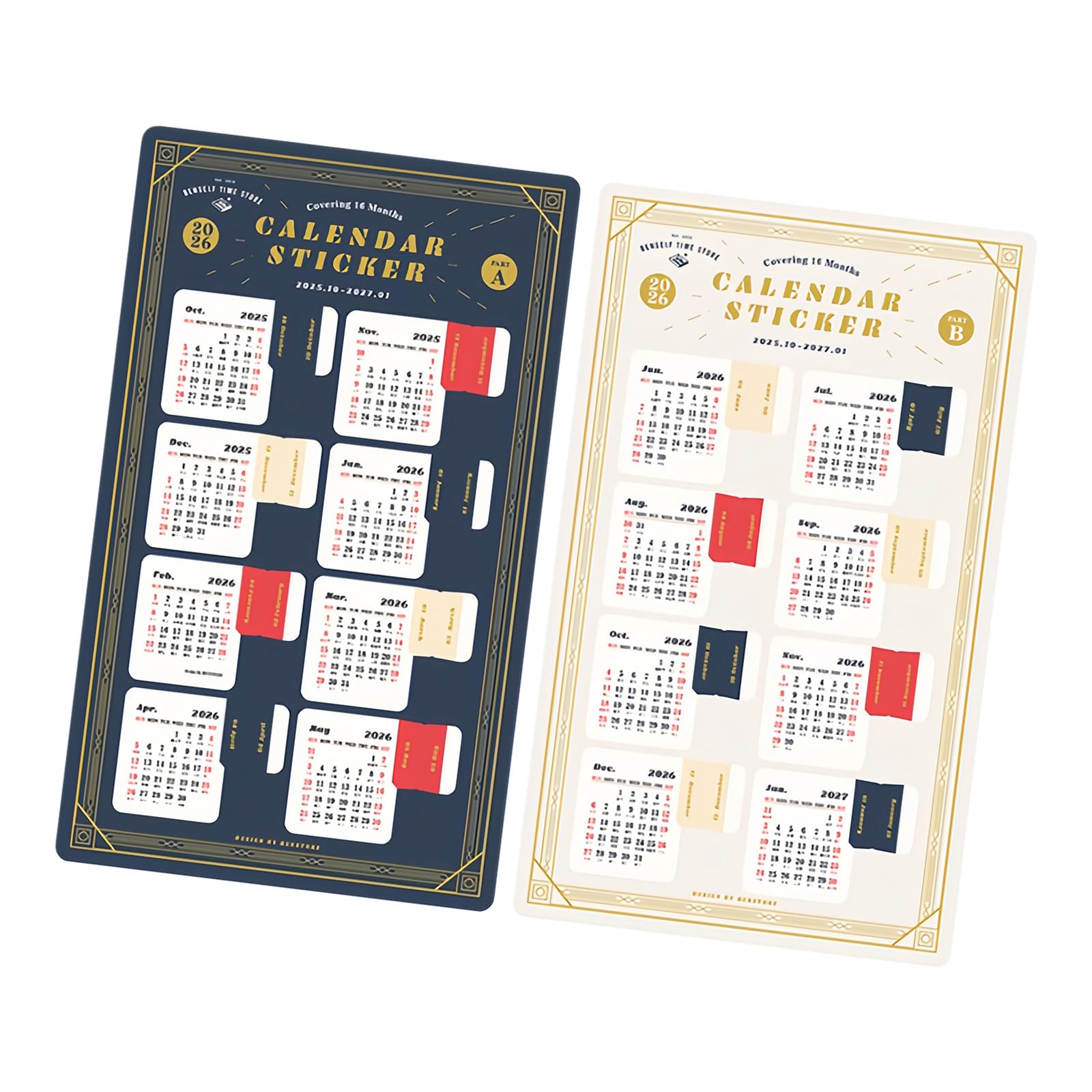 hogtnd Self Adhesive Monthly Tabs, Planner Dividers for Agendas, Office, School Supplies, Calendar Stickers for Adults, Planner