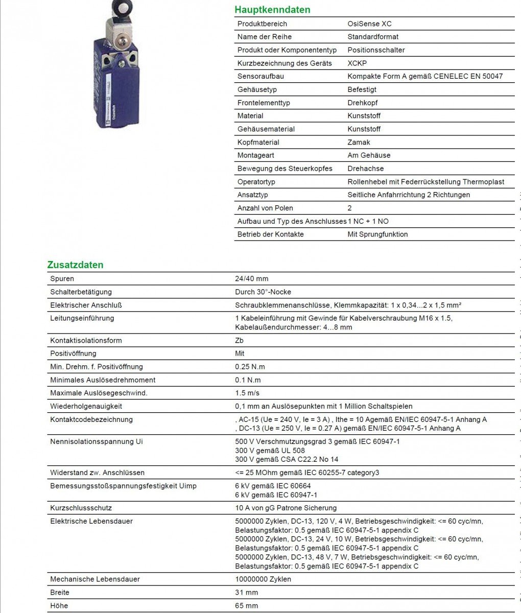 Schneider Electric XCKP2118P16