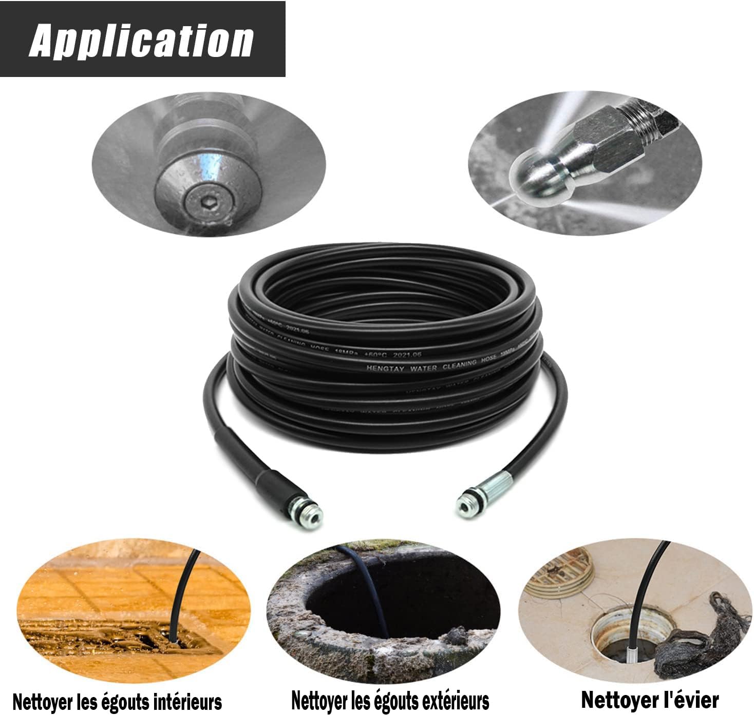 Zenmarket Kit Nettoyage Tuyau Vidange, 20M K2-K7 LAVOR 180Bars 2700PSI