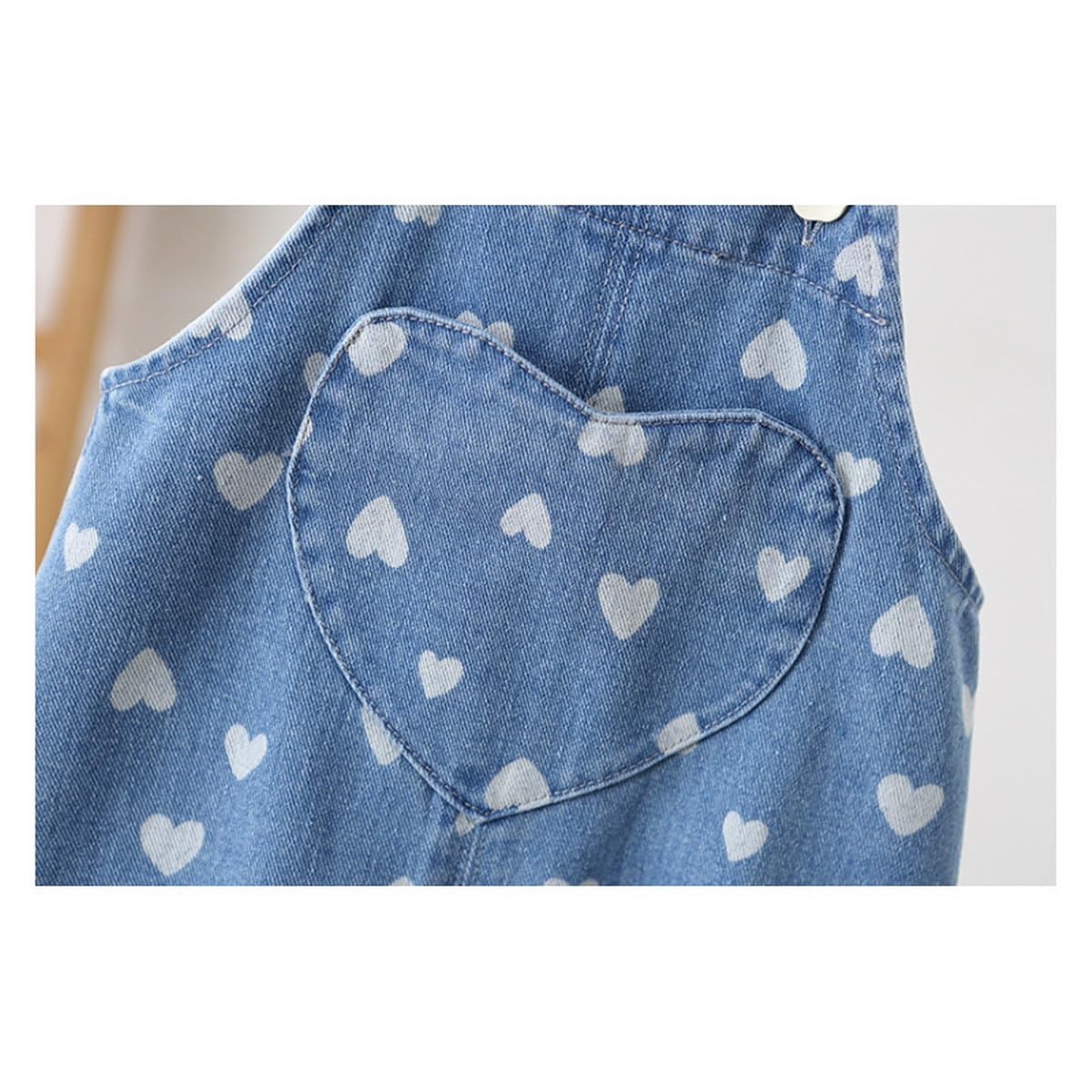 Salopette Bimba da Lavoro Neonate Tuta in Jeans alla Moda con Ricamato Amore, Bambina Tuta Salopette in Denim Tutina Carino Neonata Pantaloni Jeans per Bebè 0-4 Anni