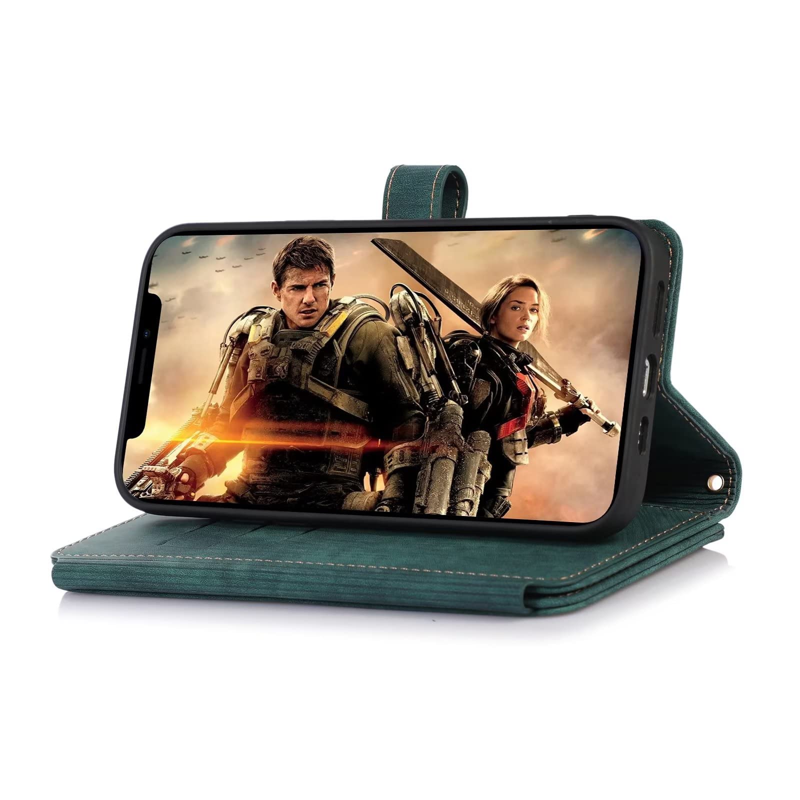 TAUYN Cover Per Xiaomi 13T / 13T Pro – Portafoglio In Pelle PU Con RFID, Chiusura Magnetica E Supporto – Verde - 4