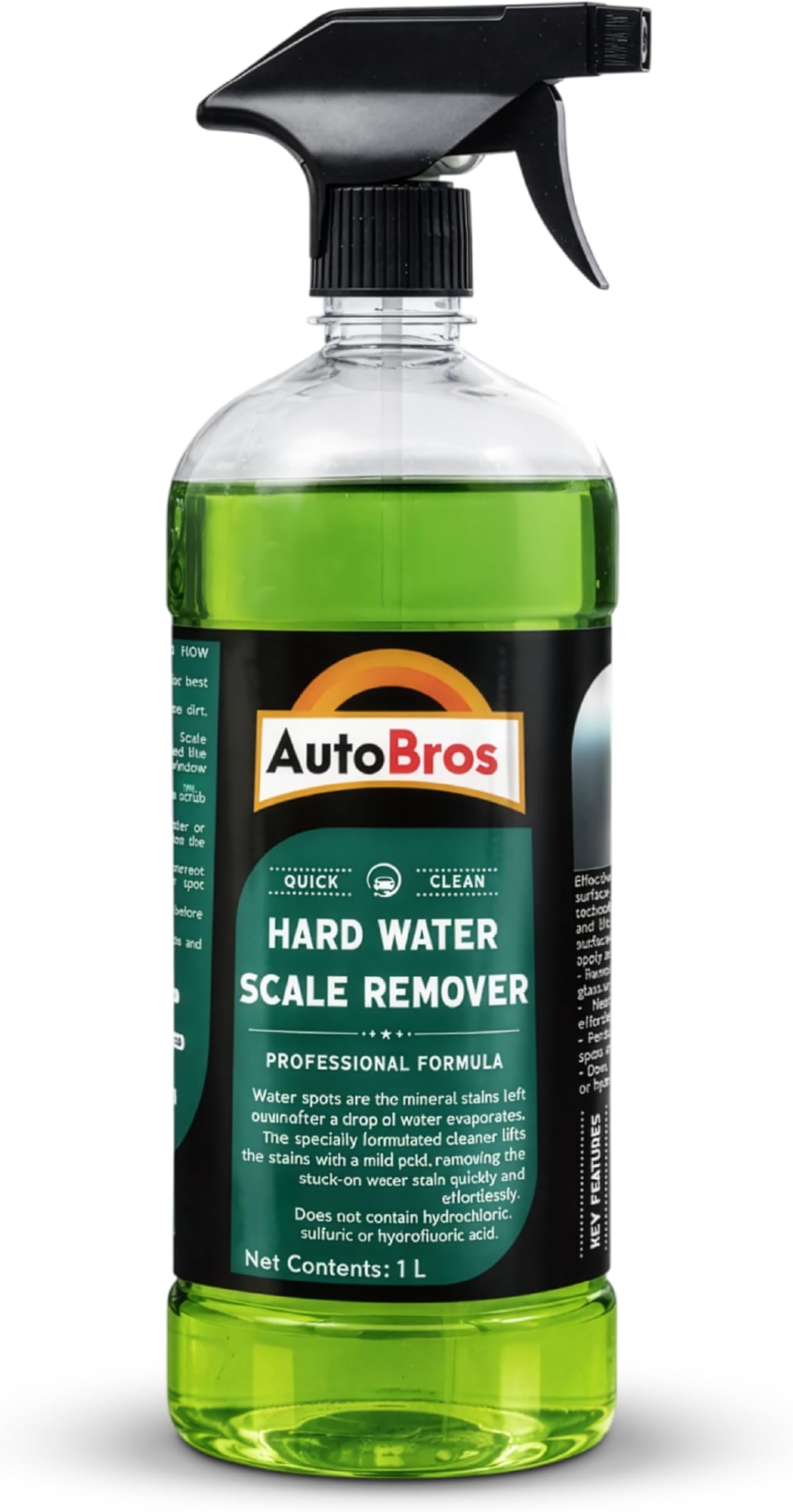 AutoBros Automotive Hard Water Scale Remover | Cleans Logos, Grills, Fuel Tank & Glasses | Does not contain Hydrochloric Acids | 1L Pack |