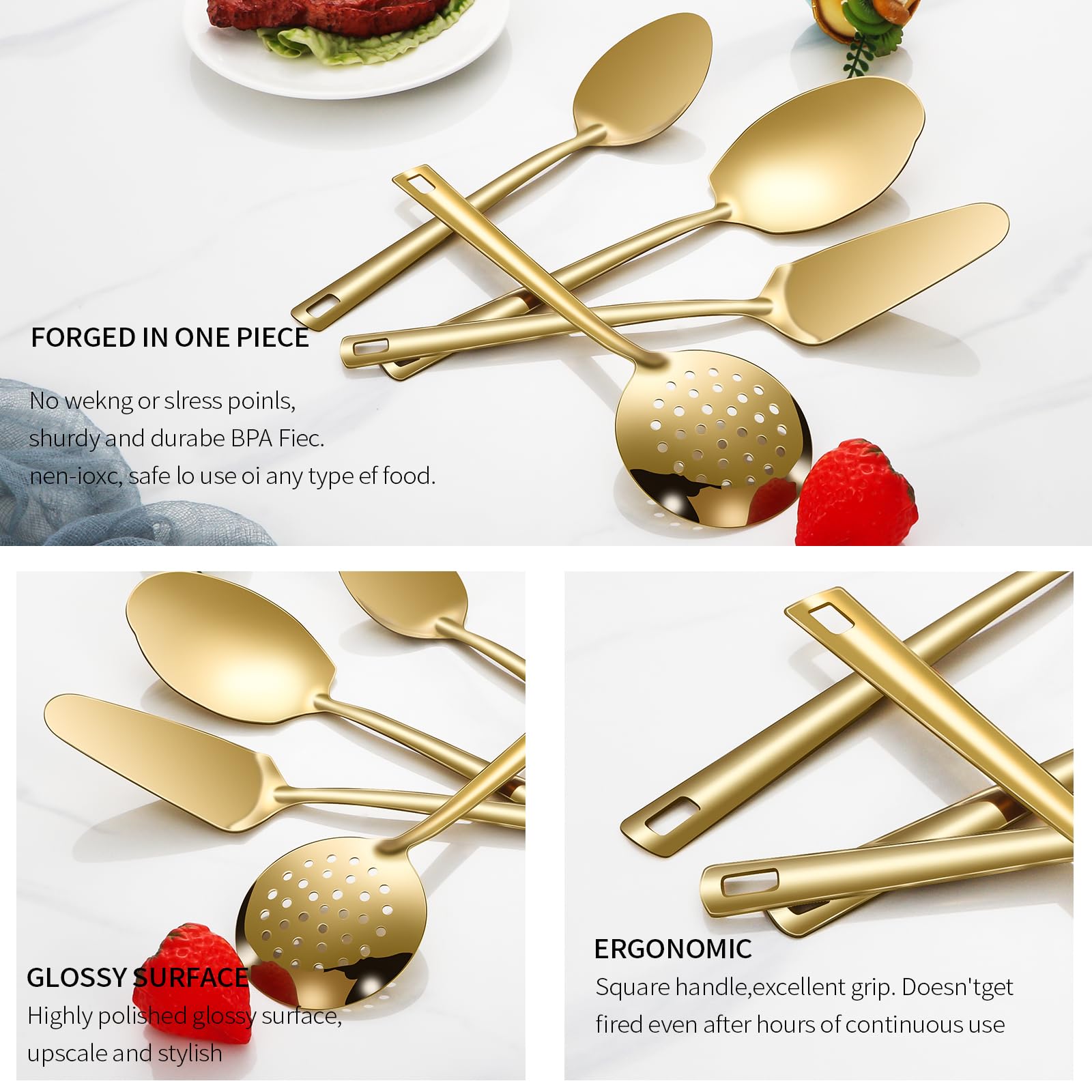 Juego de utensilios de cocina de acero inoxidable, 11 piezas