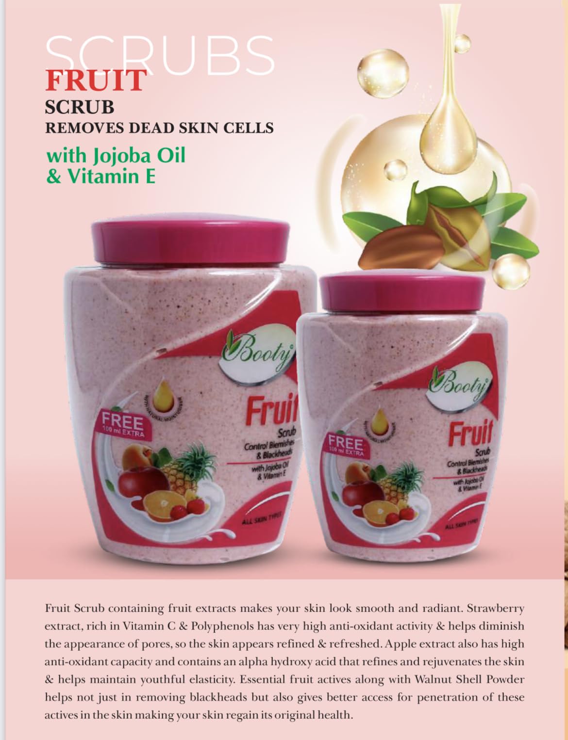 Buy BOOTY Natural Fruit Scrub Control Blemish & Blackheads With