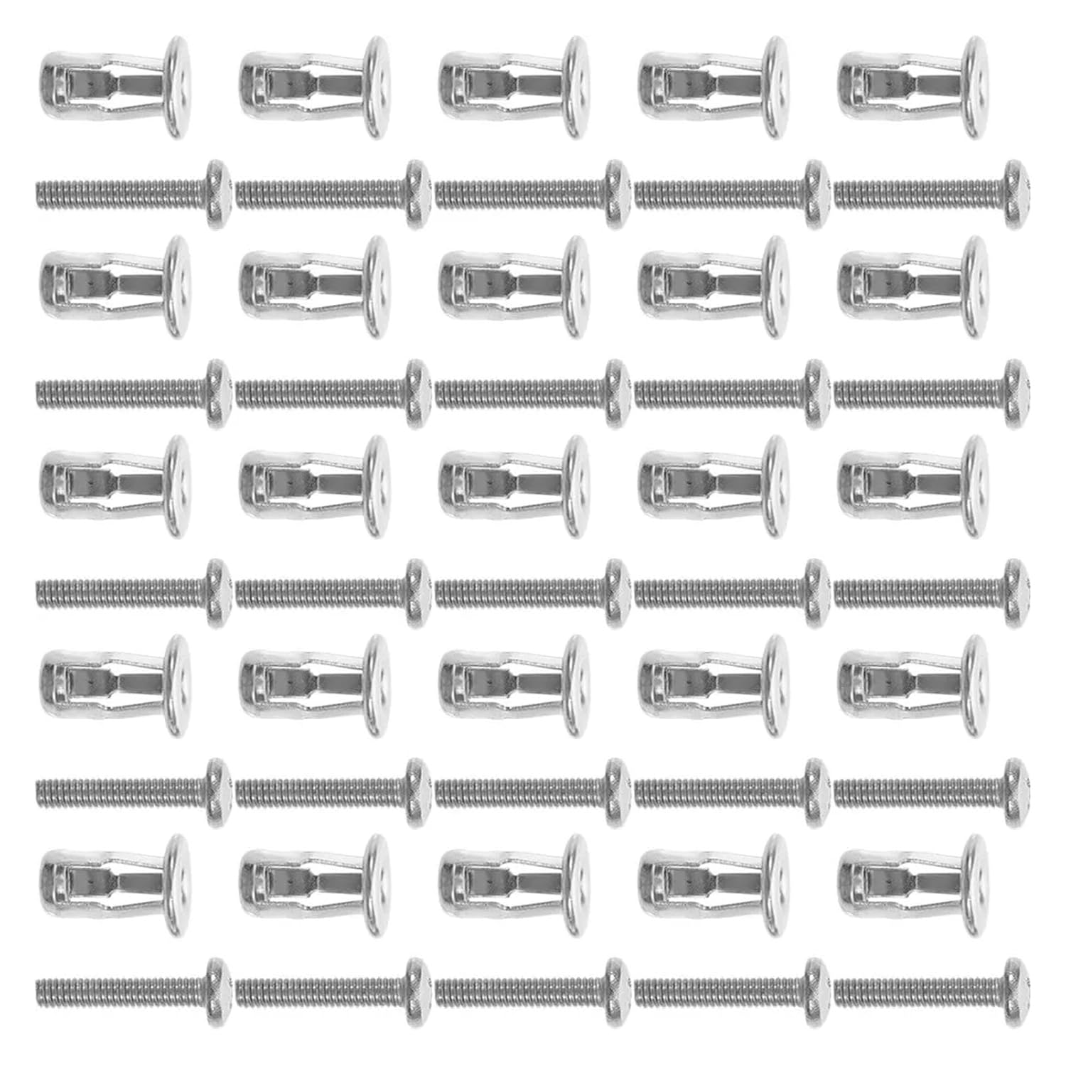 Hollow Door Anchors 50pcs Expansion Nut Hollow Door Anchor Screw Fasteners for Steel Pipe Iron Sheet Petal Nuts Wall Fixing Tool