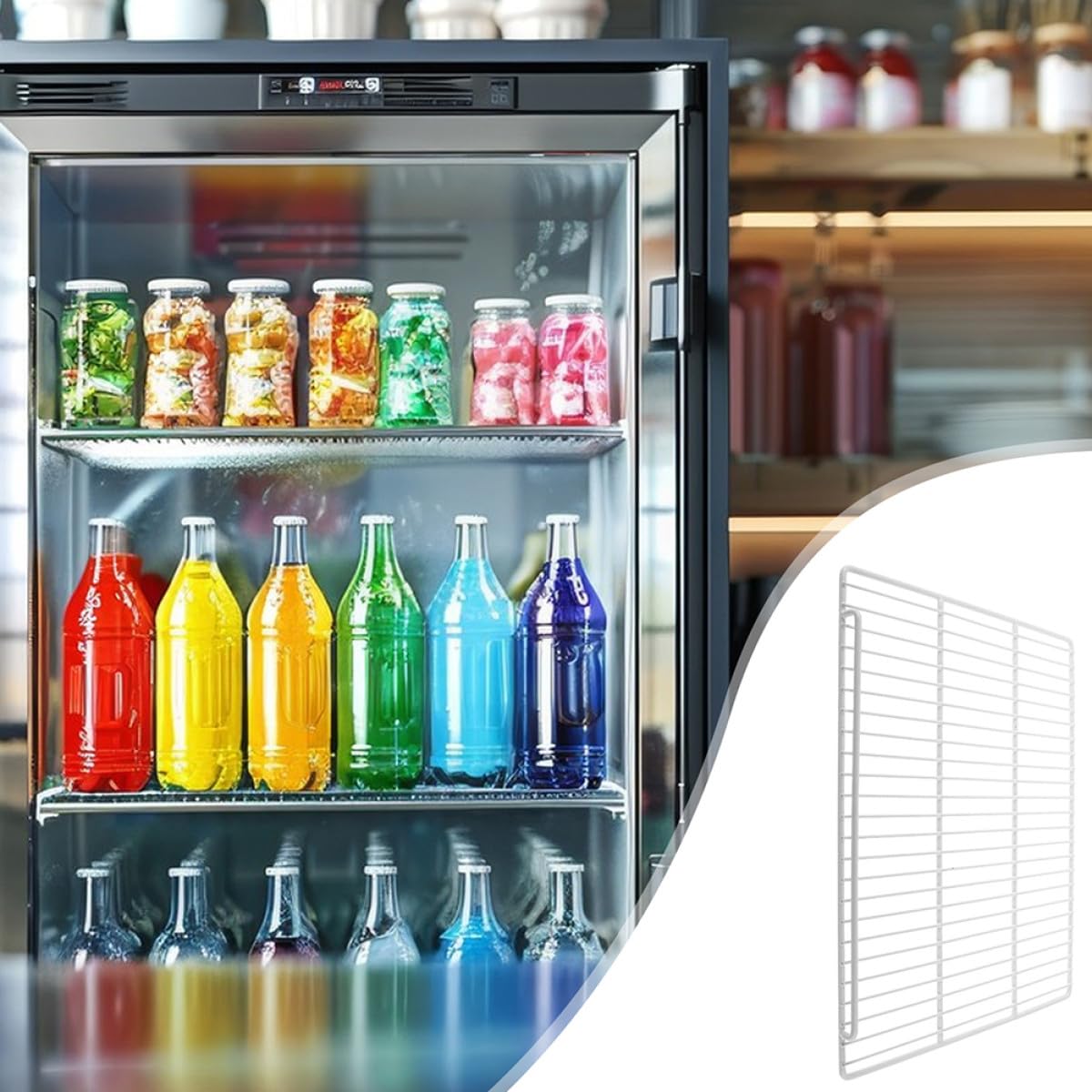 Estante del Congelador de Acero Blanco para Refrigerador y Vitrina