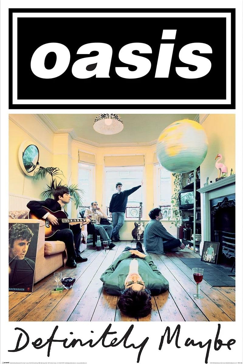 Grindstore Multicolour Oasis Definitely Maybe Maxi Poster - Laminated Large Wall Art Print, Wall Decor, Home Office Classroom Decoration, Gift Idea, Decorative Print 91.5X61cm