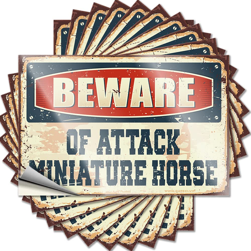 Fzfn Colour Beware Of Attack Miniature Horse Decal Bedroom Stuff Self Adhesive | Affirmation Helmet Vinyl Sticker Pack For Billiards(8X12cm)