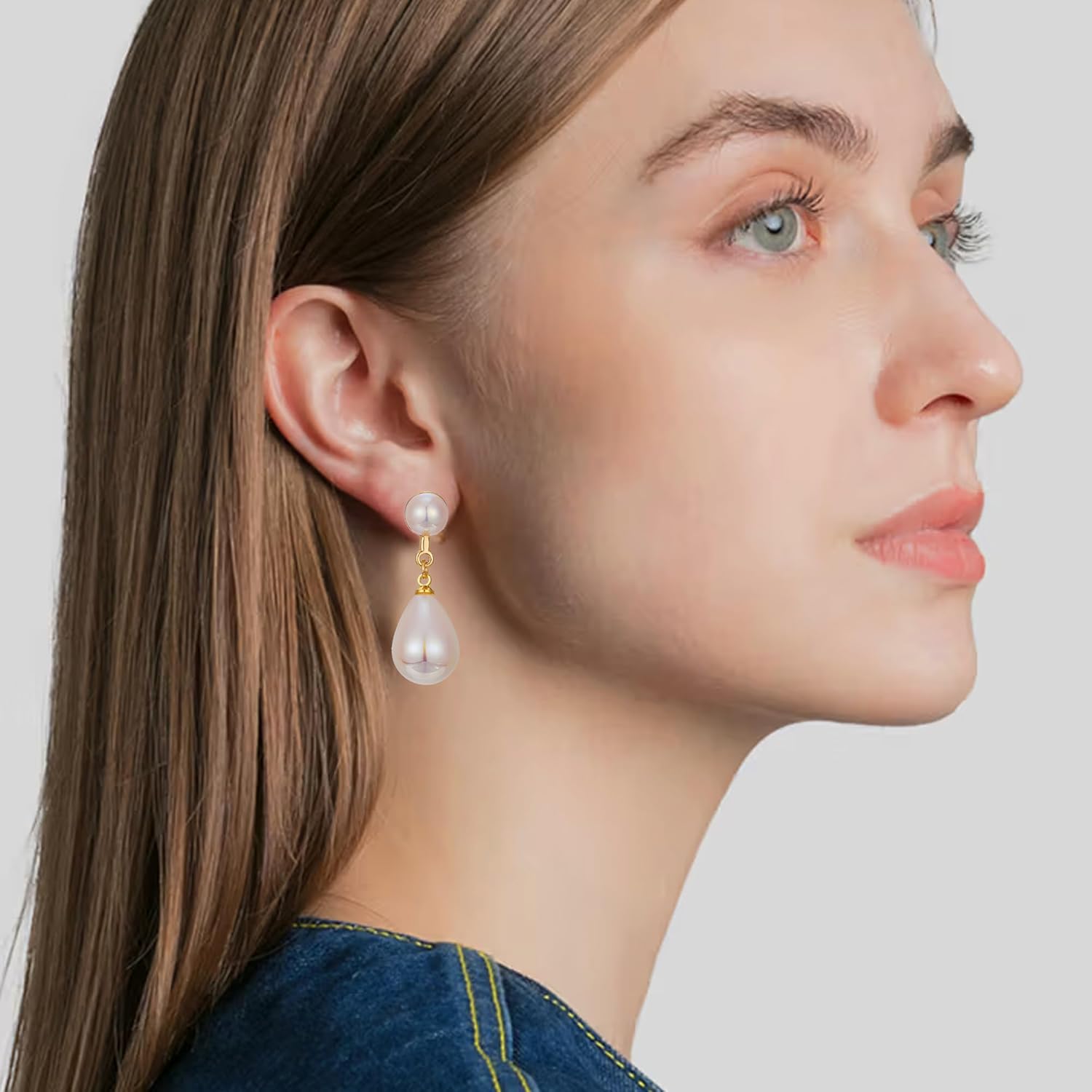 Big Pearl Earrings for Women Chunky Baroque Pearl Freshwater Pearls Earrings Wedding Dangling Jewelry - Image 2